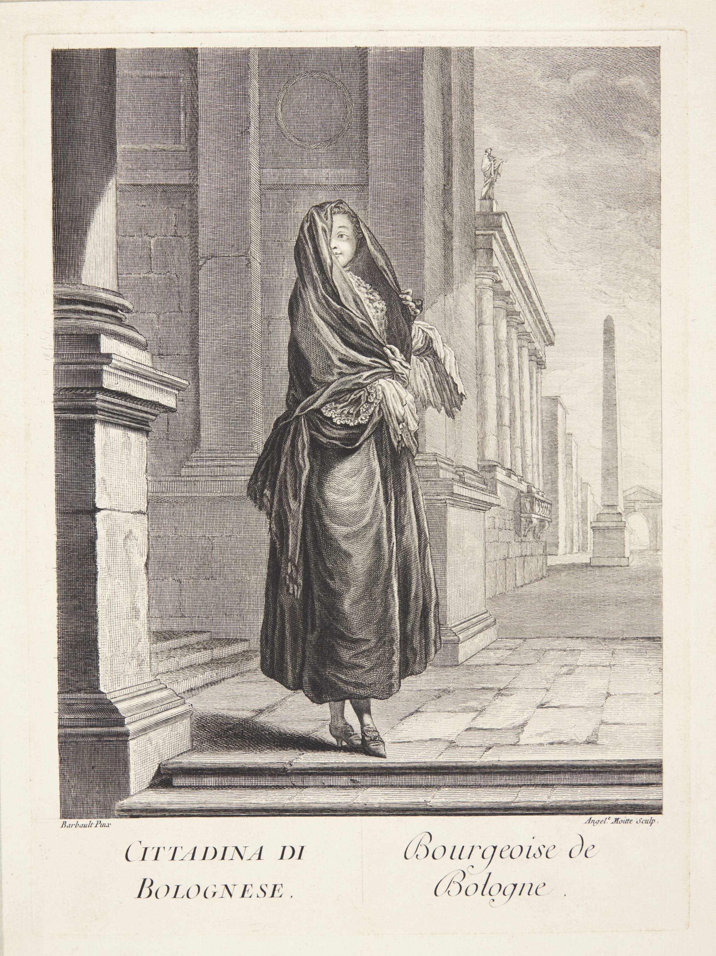 Kvinde fra Bologne (Bourgeoise de Bologne), Rose Angélique Moitte, 1760-1769