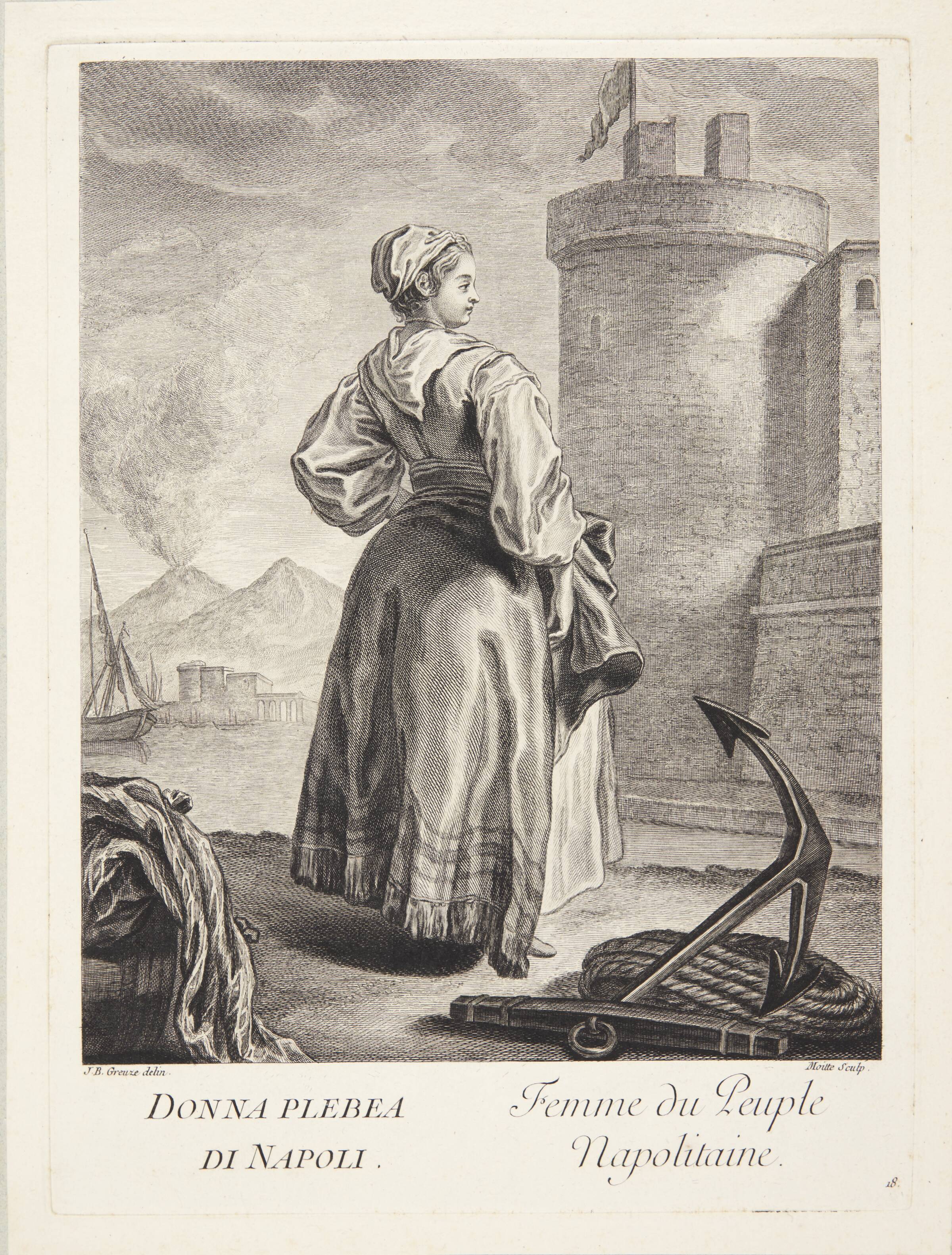 Kvinde fra Napoli (Femme du Peuple Napolitaine), Pierre Etienne Moitte, 1760-1769