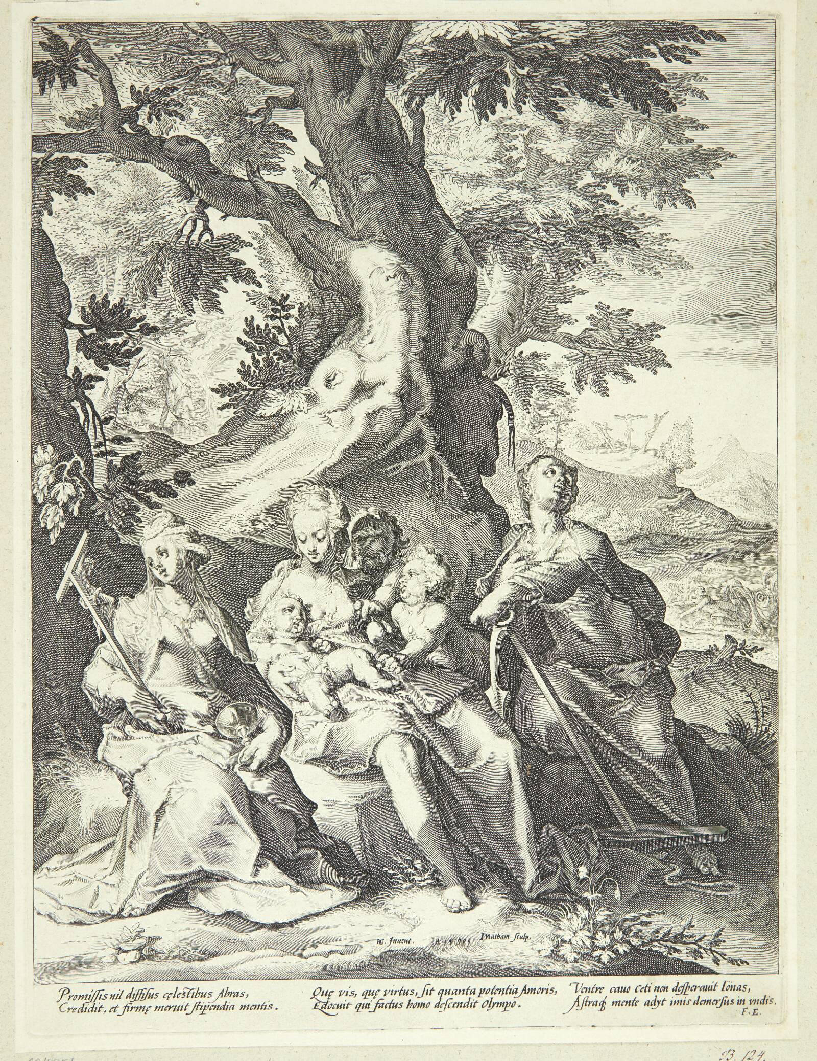 Tro, håb og kærlighed, Jacob Matham, 1590