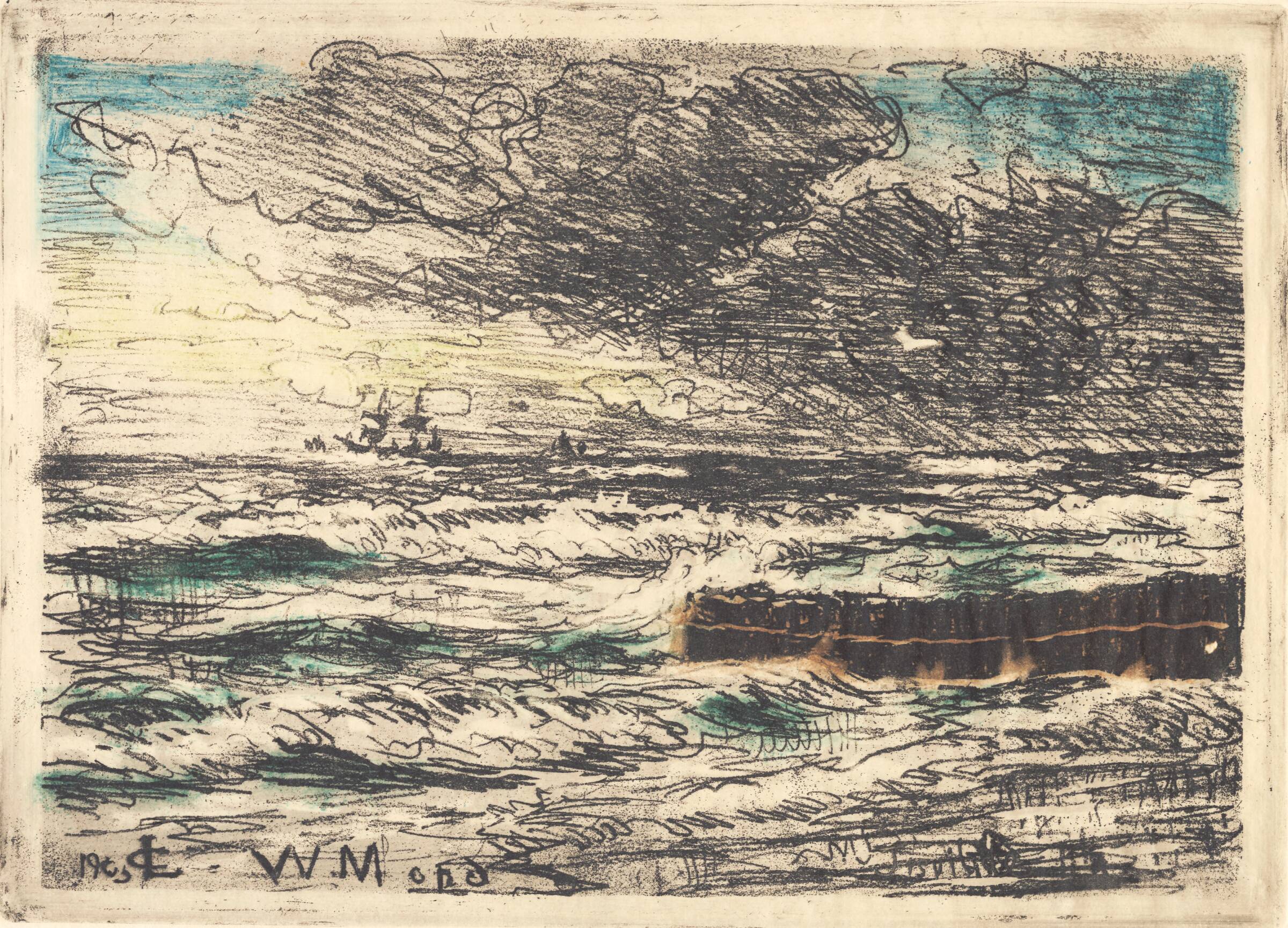 Storm ved Tisvilde, Carl Locher, 1903
