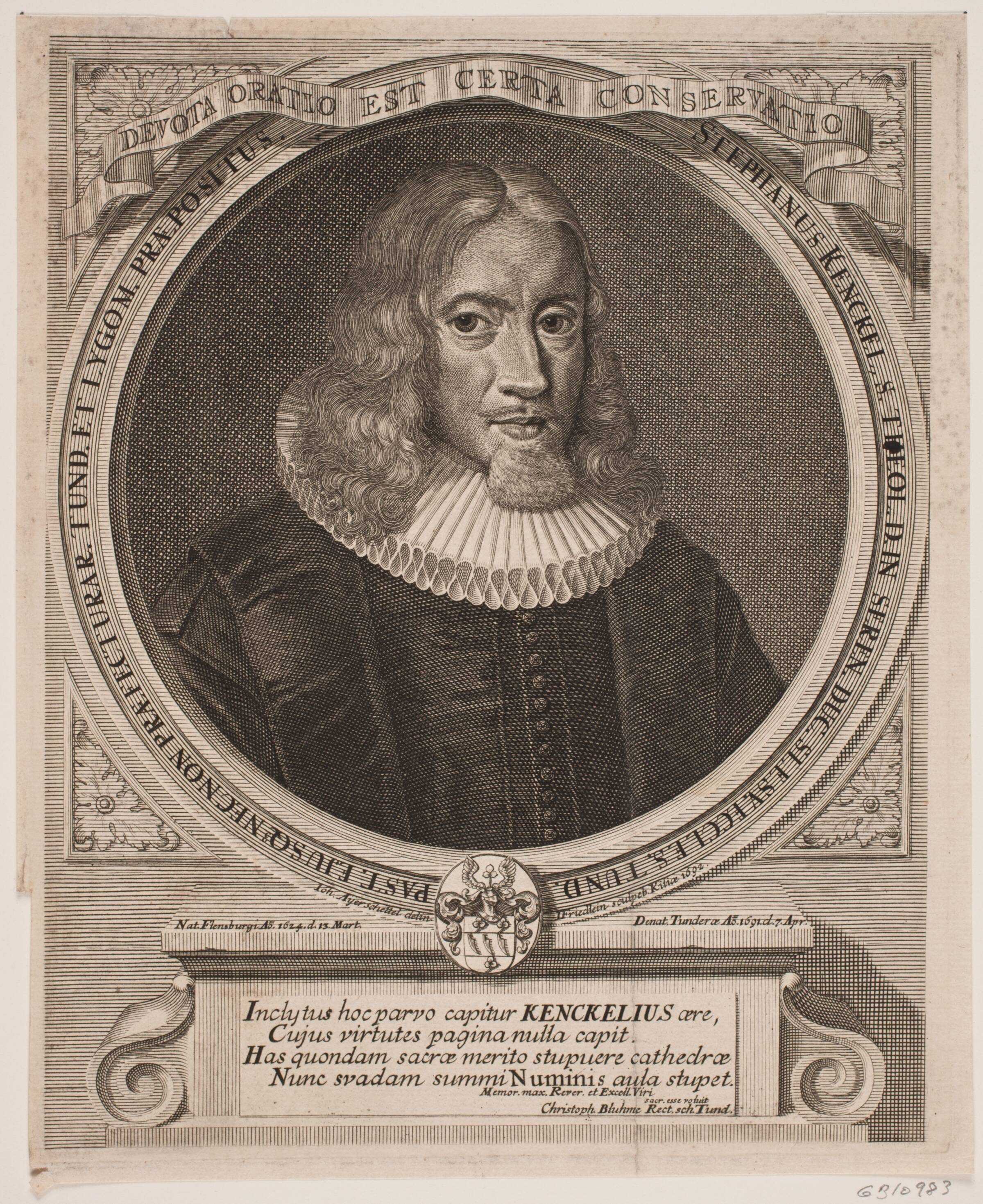 Præsten Stephan Kenckel, Johan Friedlein, 1692