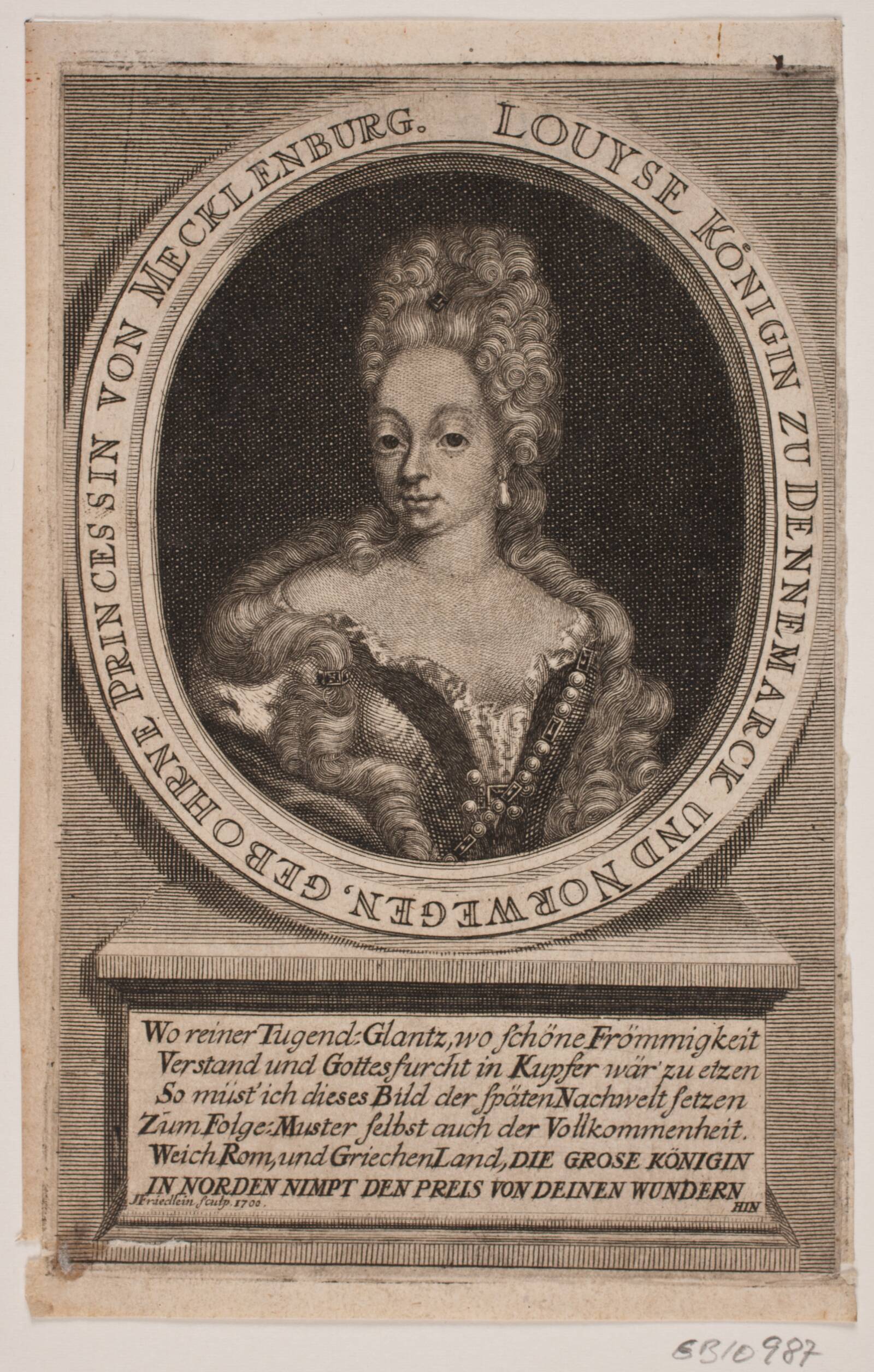 Dronning Louise, Johan Friedlein, 1700