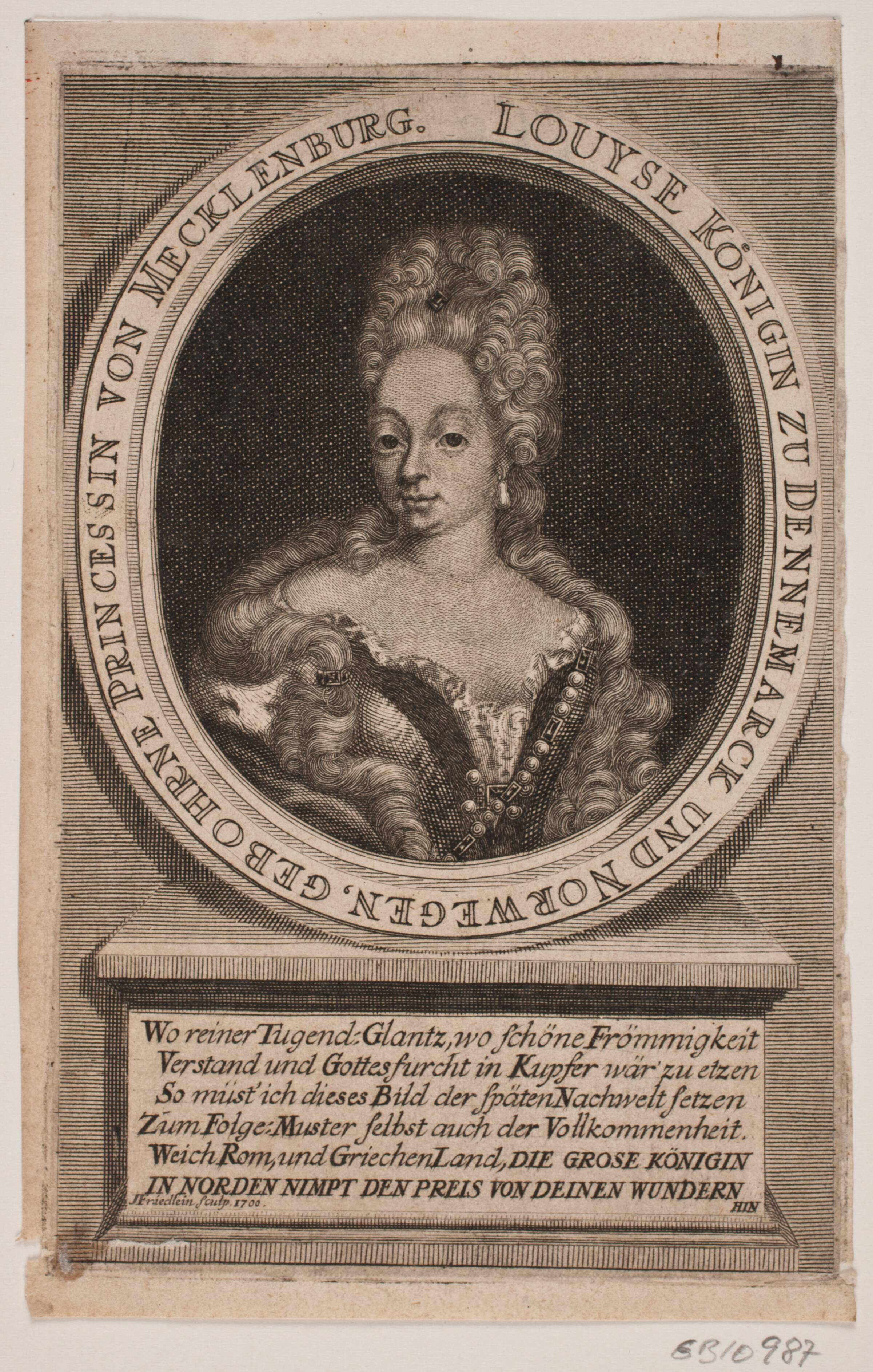 Dronning Louise, Johan Friedlein, 1700