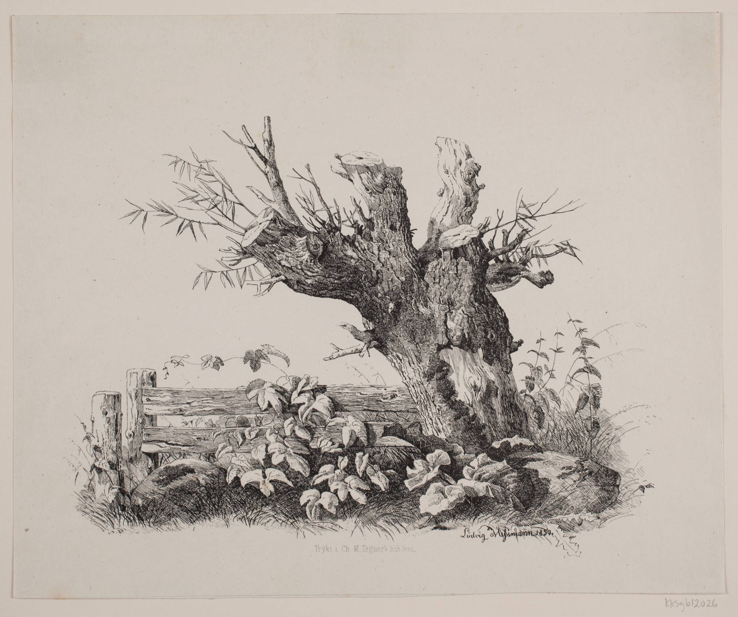 Ved et gærde, Ludvig Messmann, 1850