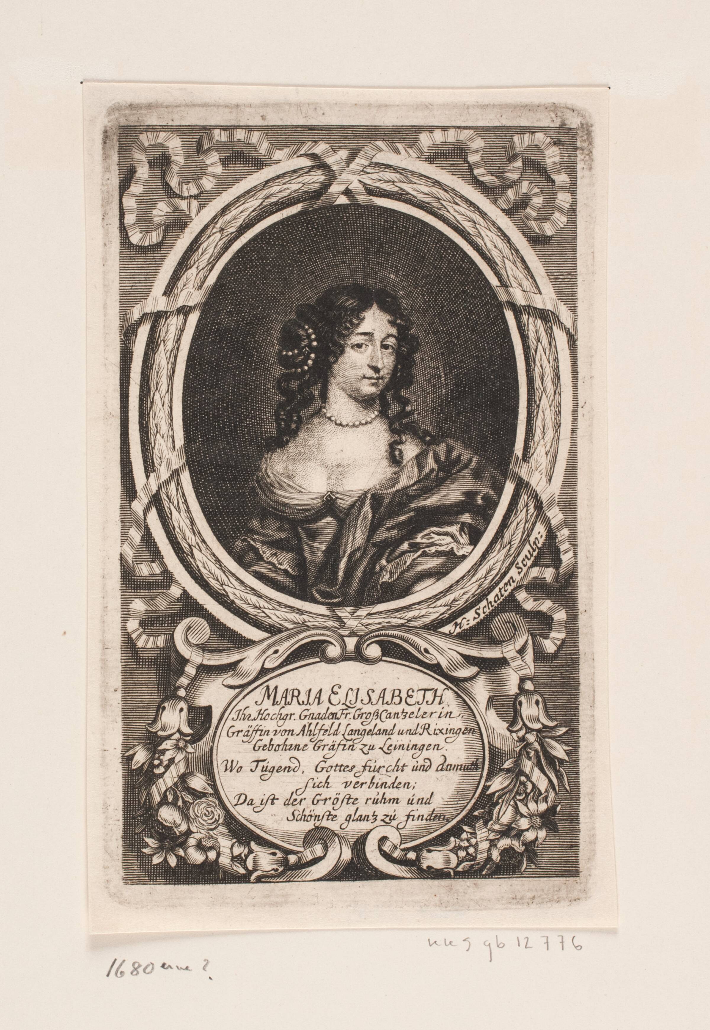 Marie Elizabeth Ahlefeldt, Hubert Schaten, 1680-1689
