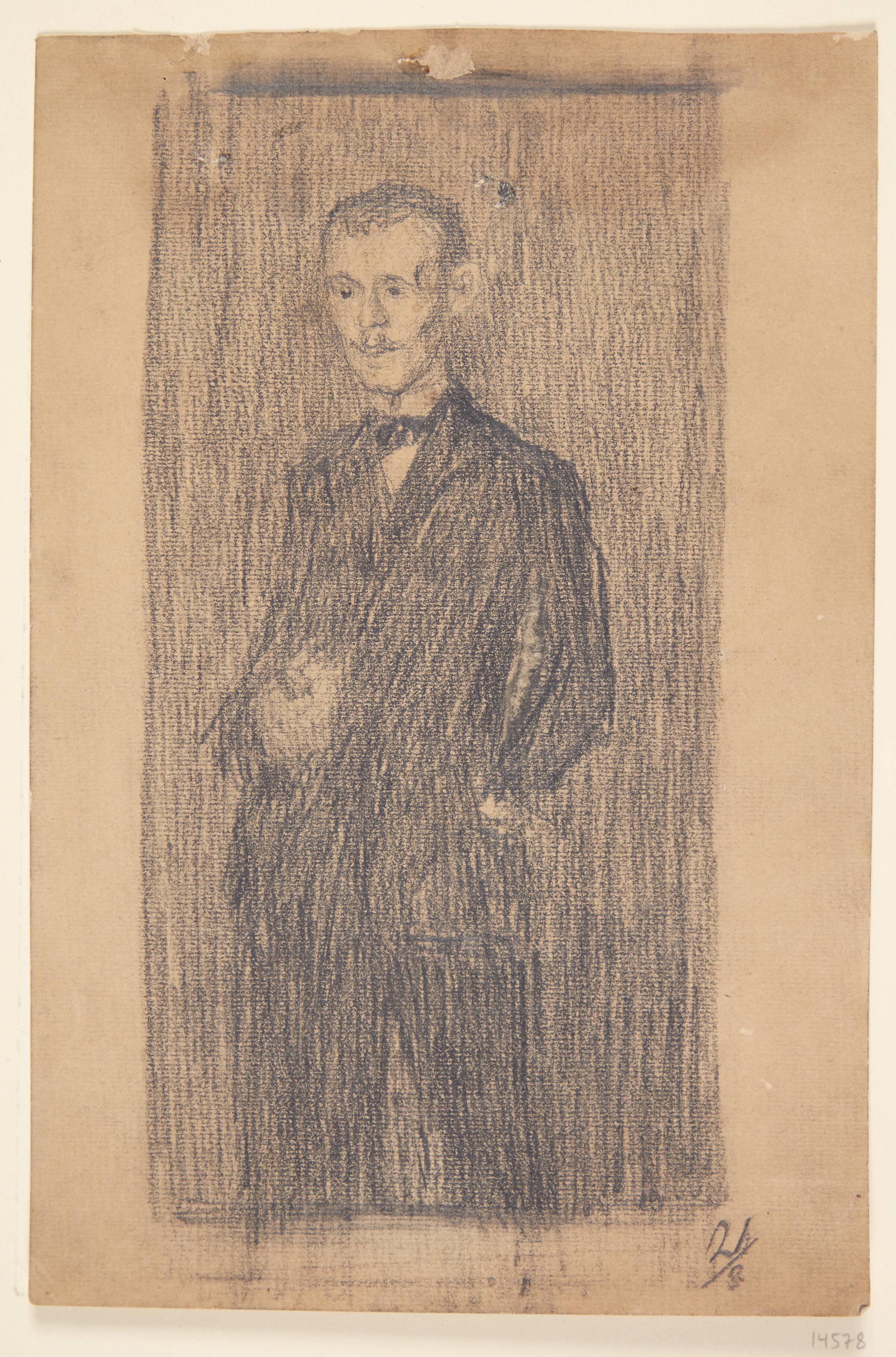 Portrætstudie af maleren Karl Schou, Johannes Larsen, 1892