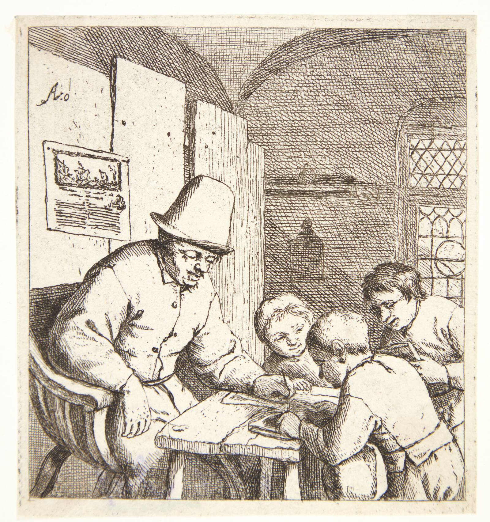 Skolelæreren, Adriaen van Ostade, 1679