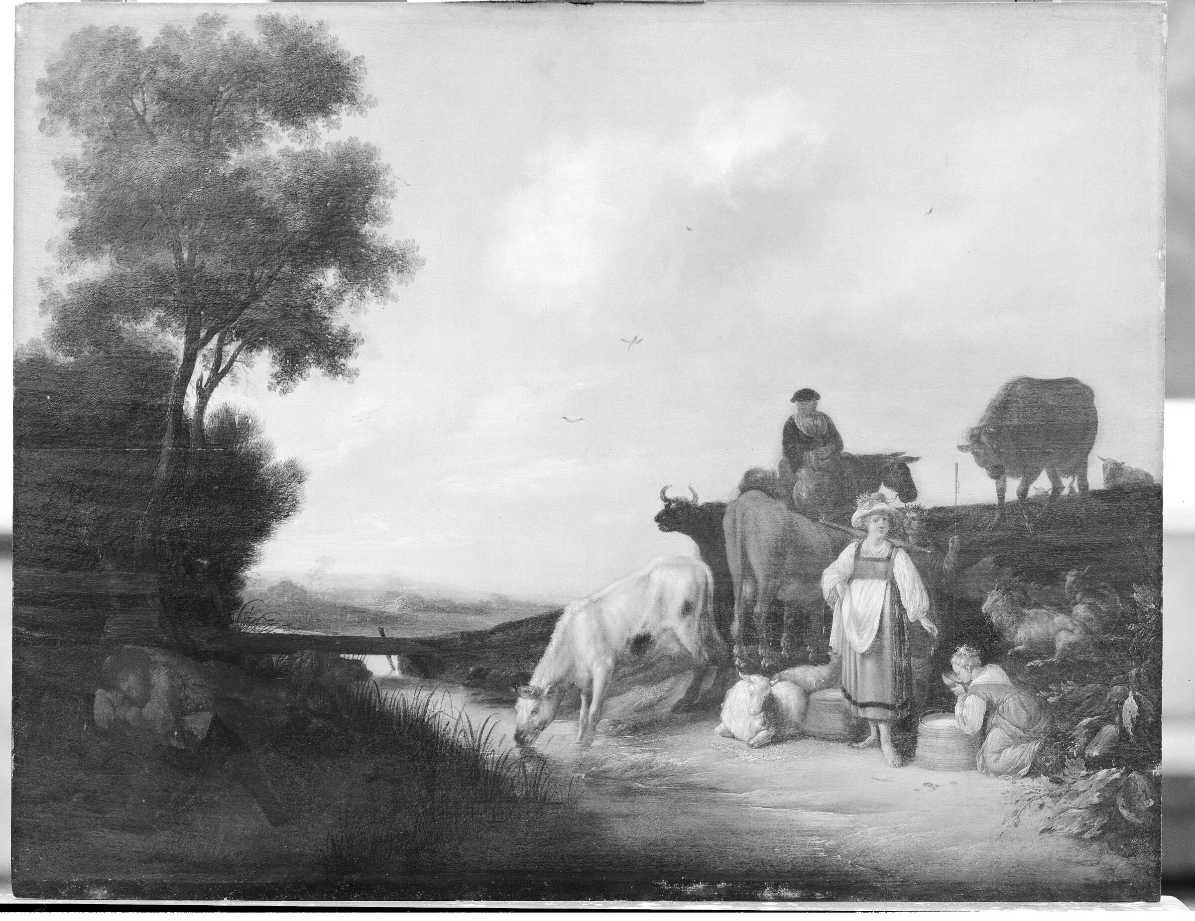 Kvæg ved vandingsstedet, Jacob Weyer, 1645-1670