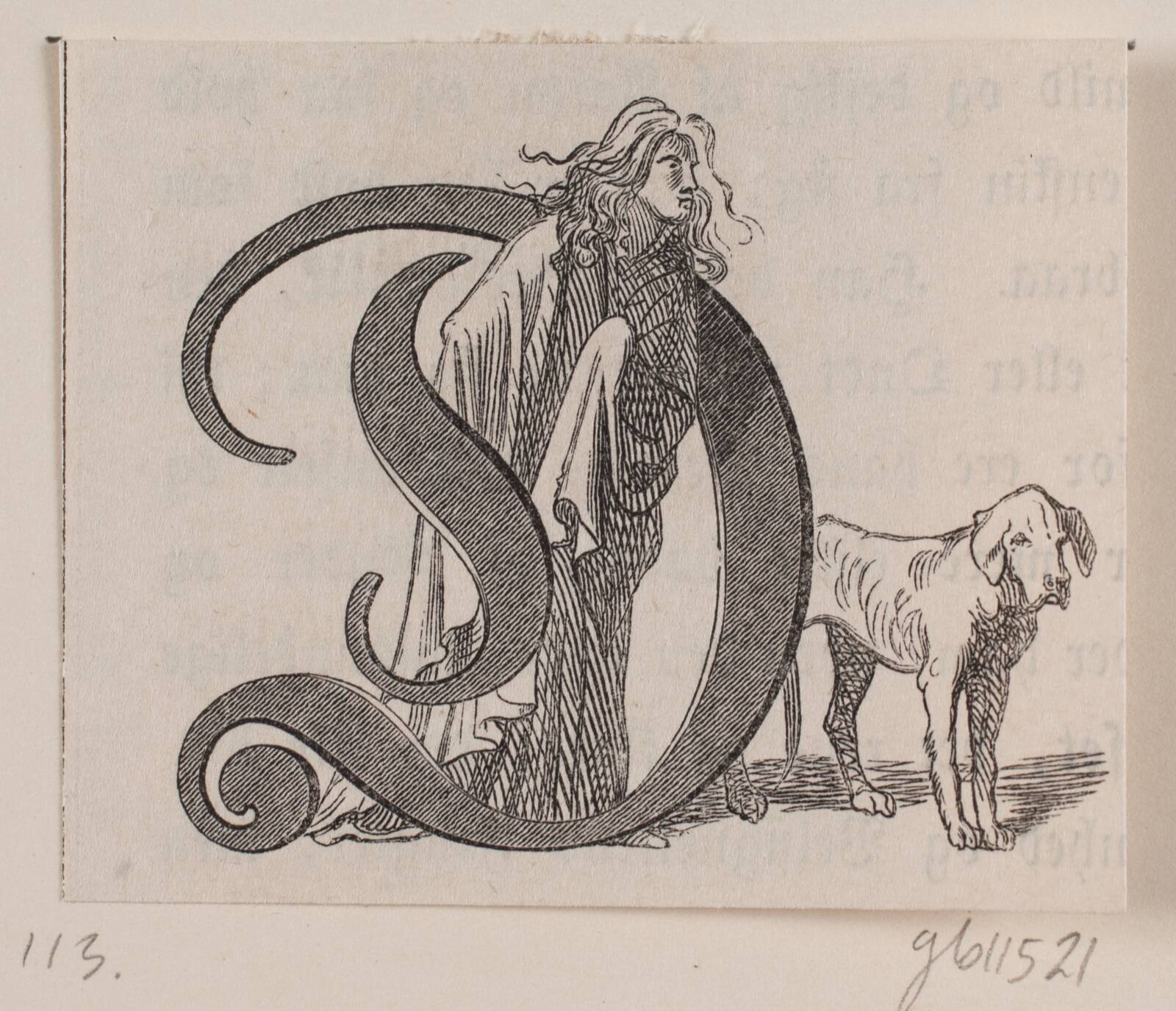 Initialet D fra fabricius' Danmarkshistorie, Södergren, 1800-1899