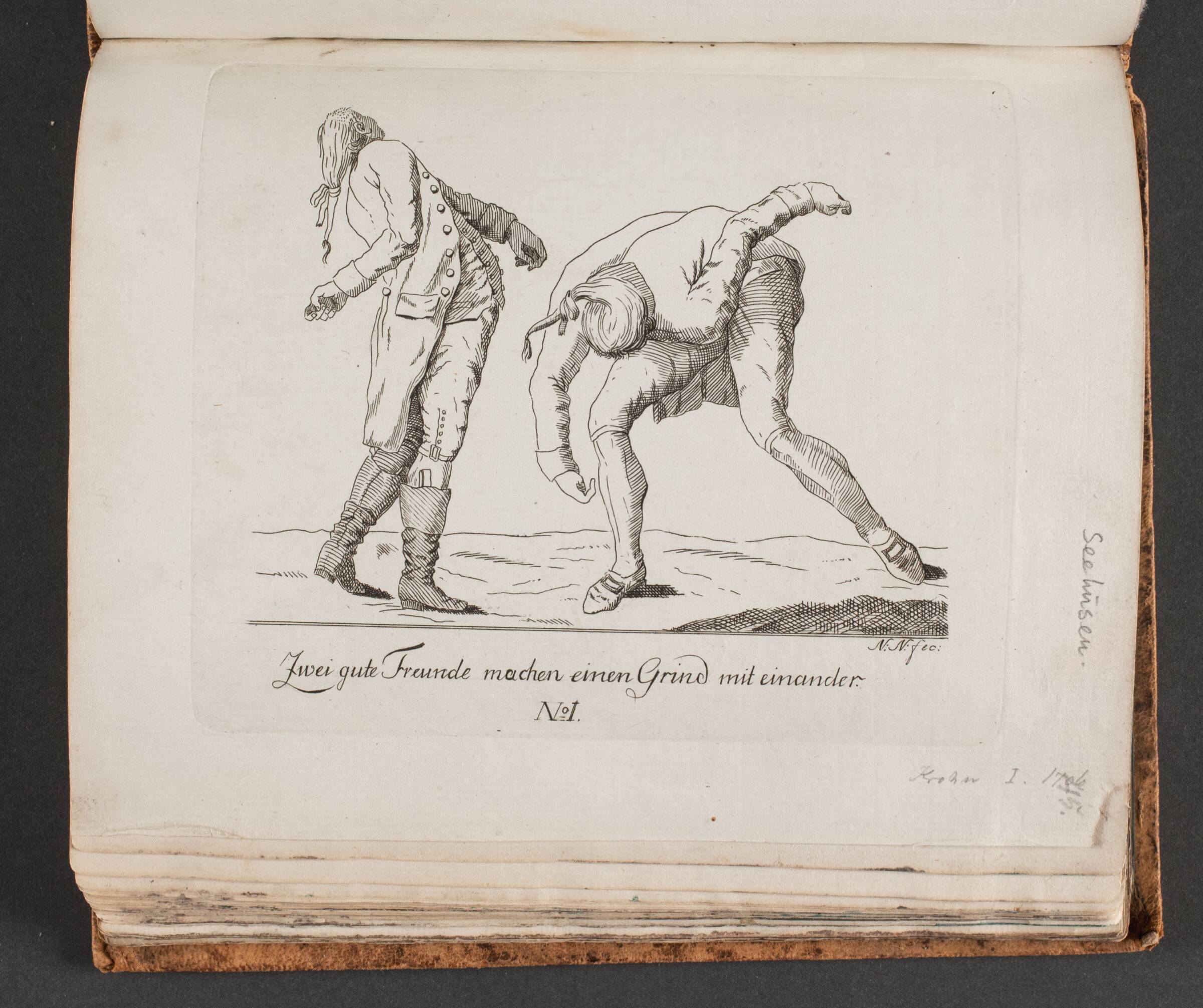 "Zwei gute Freunde machen einen Grind mit einander" Nr. 1, Johan Christoph Seehusen, 1787