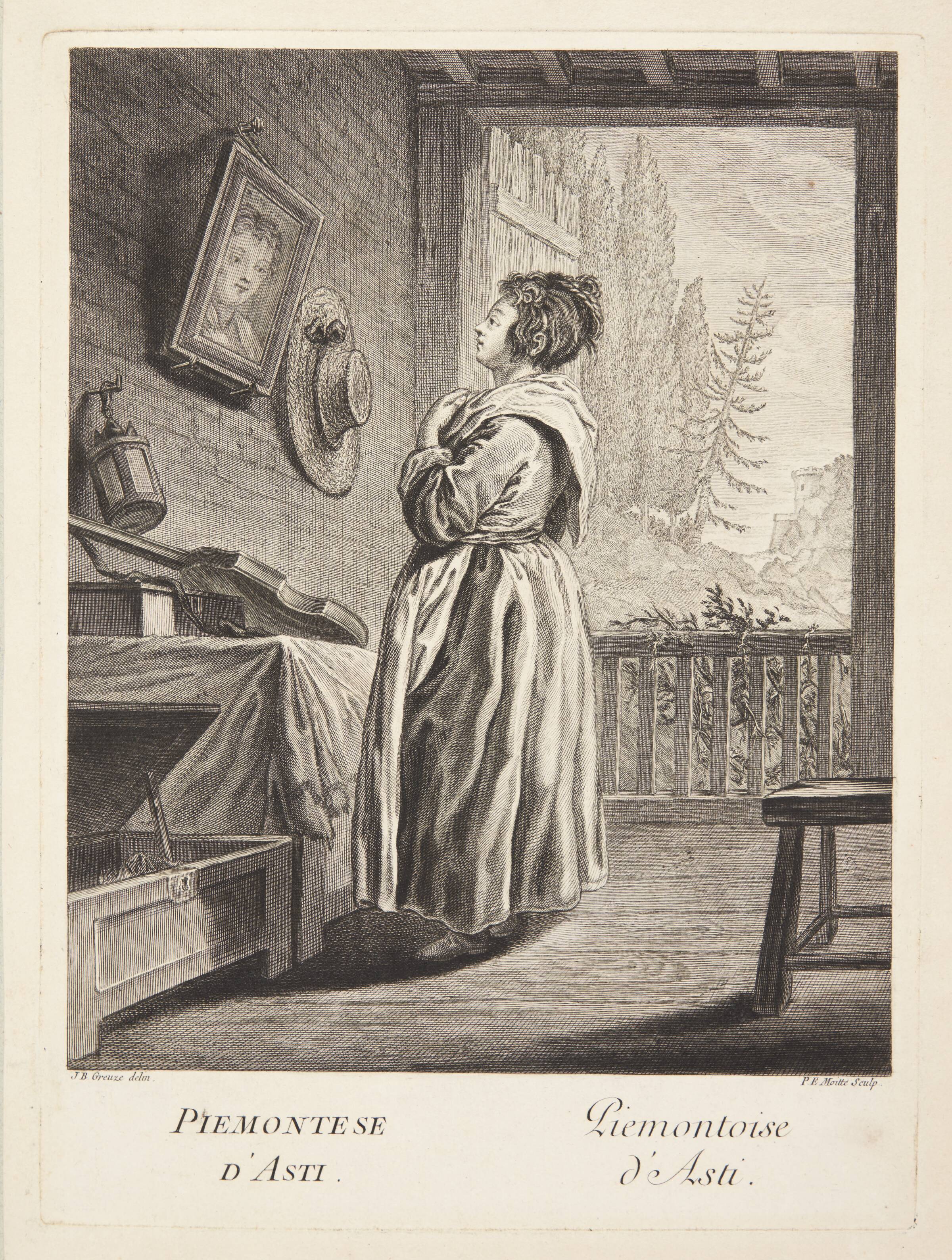 Kvinde fra Asti (Piemontoise d'Asti), Pierre Etienne Moitte, 1760-1769