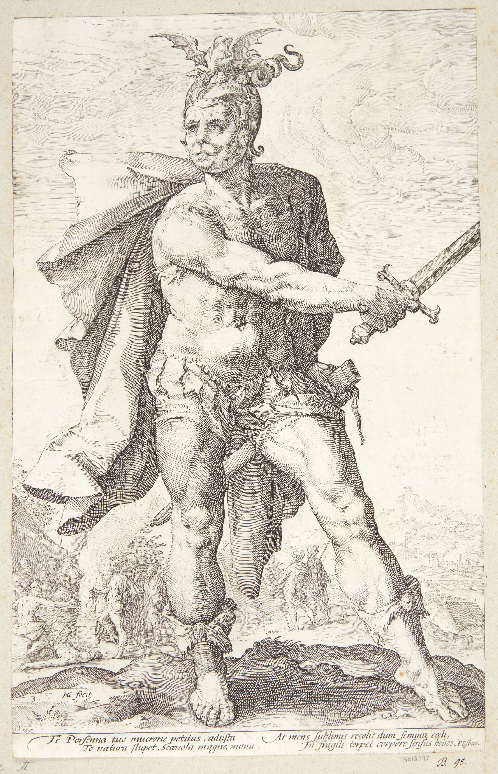 Mucius Scaevola, Hendrick Goltzius, 1586