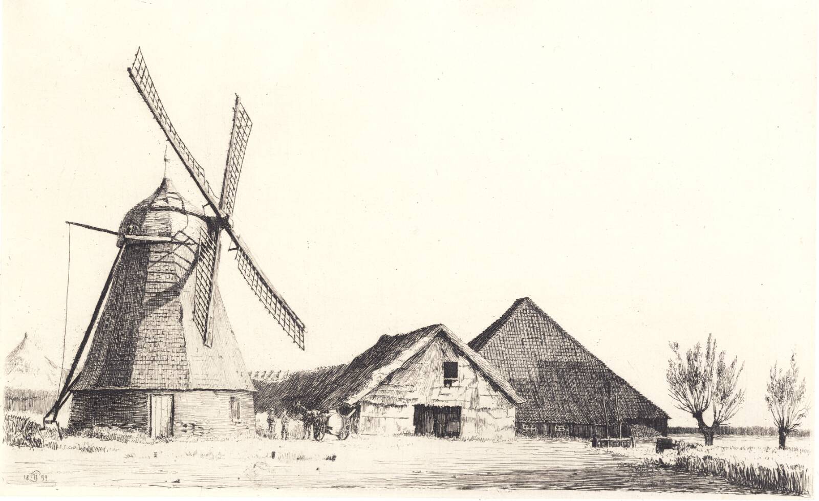 Mølle og teglværk, Peter Ilsted, 1899