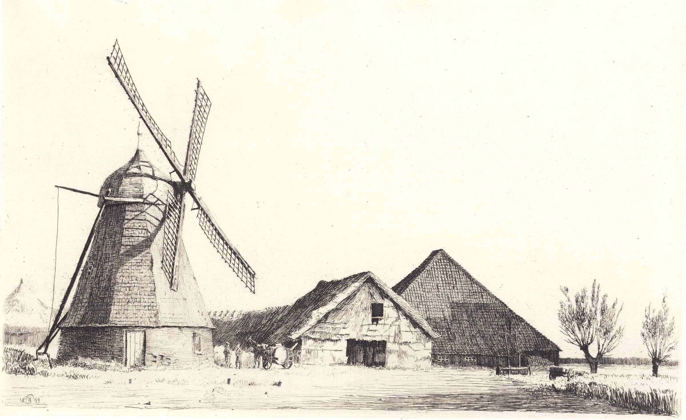 Mølle og teglværk, Peter Ilsted, 1899