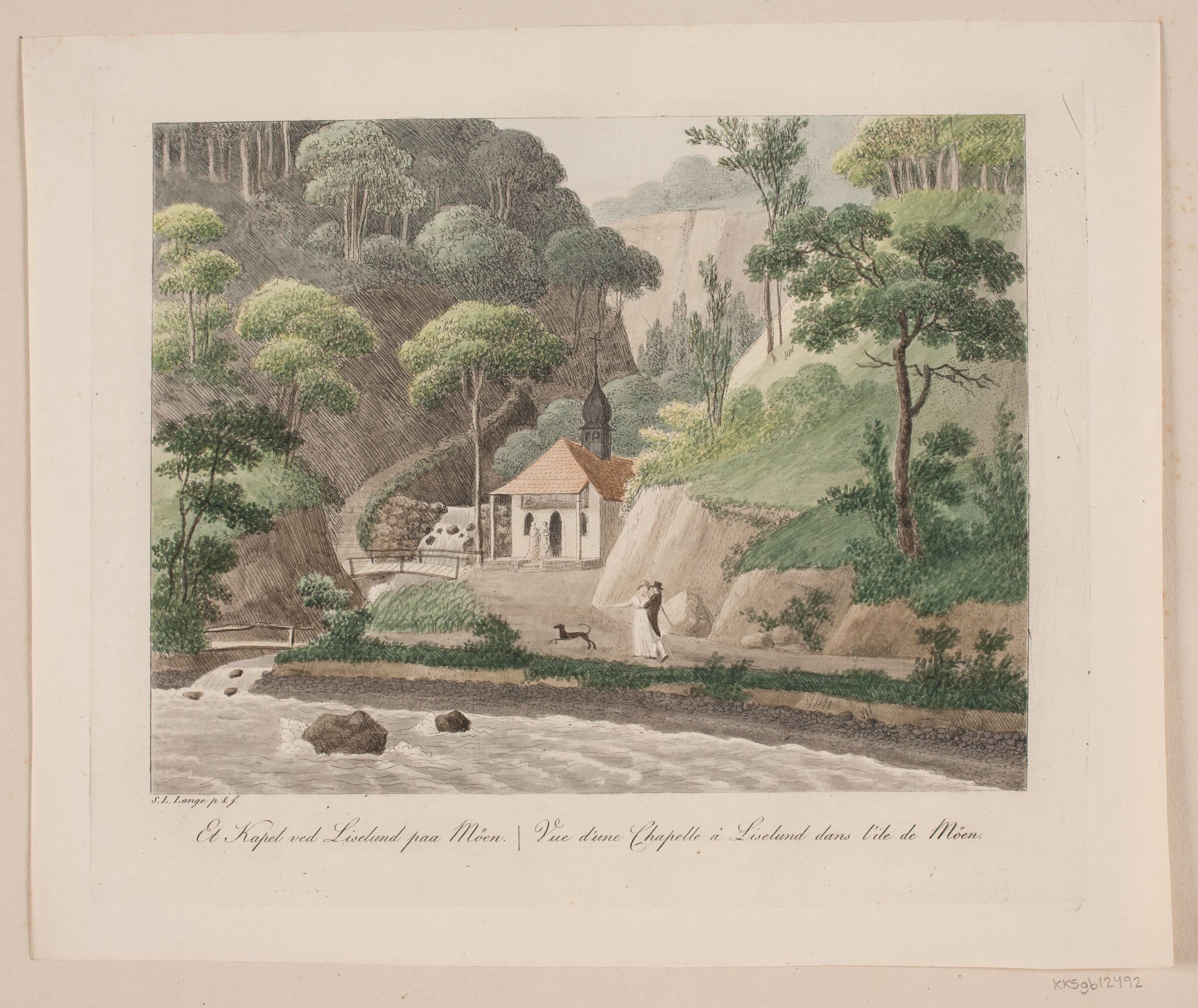 Et kapel ved Liselund på Møen, Søren L. Lange, 1805