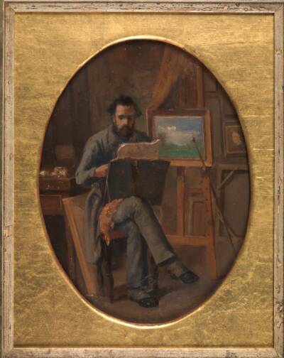 En maler i sit atelier. Selvportræt (?)