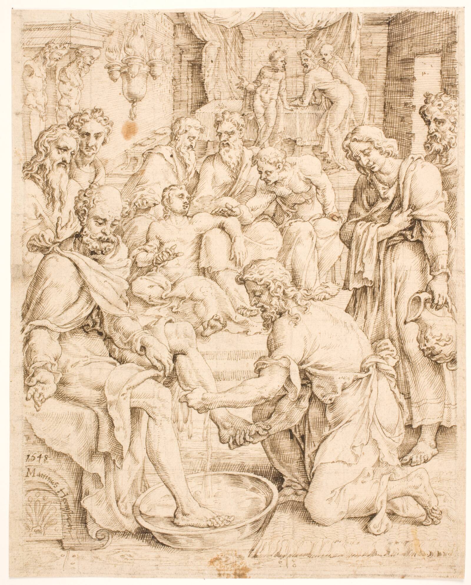 Fodtvætningen, Maarten van Heemskerck, 1548