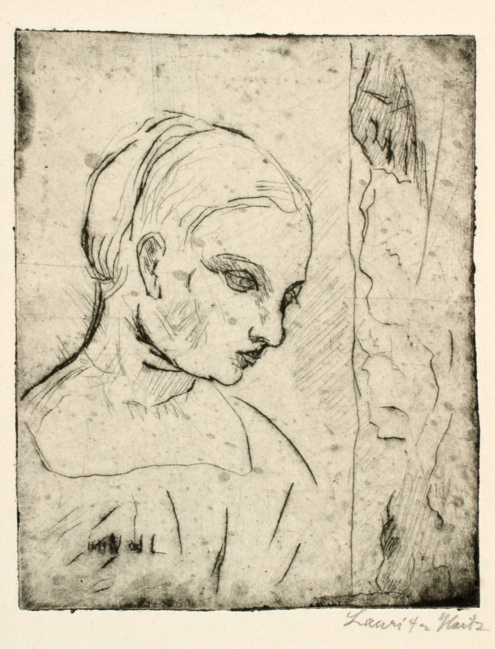 Kvindehoved, Lauritz Hartz, 1929