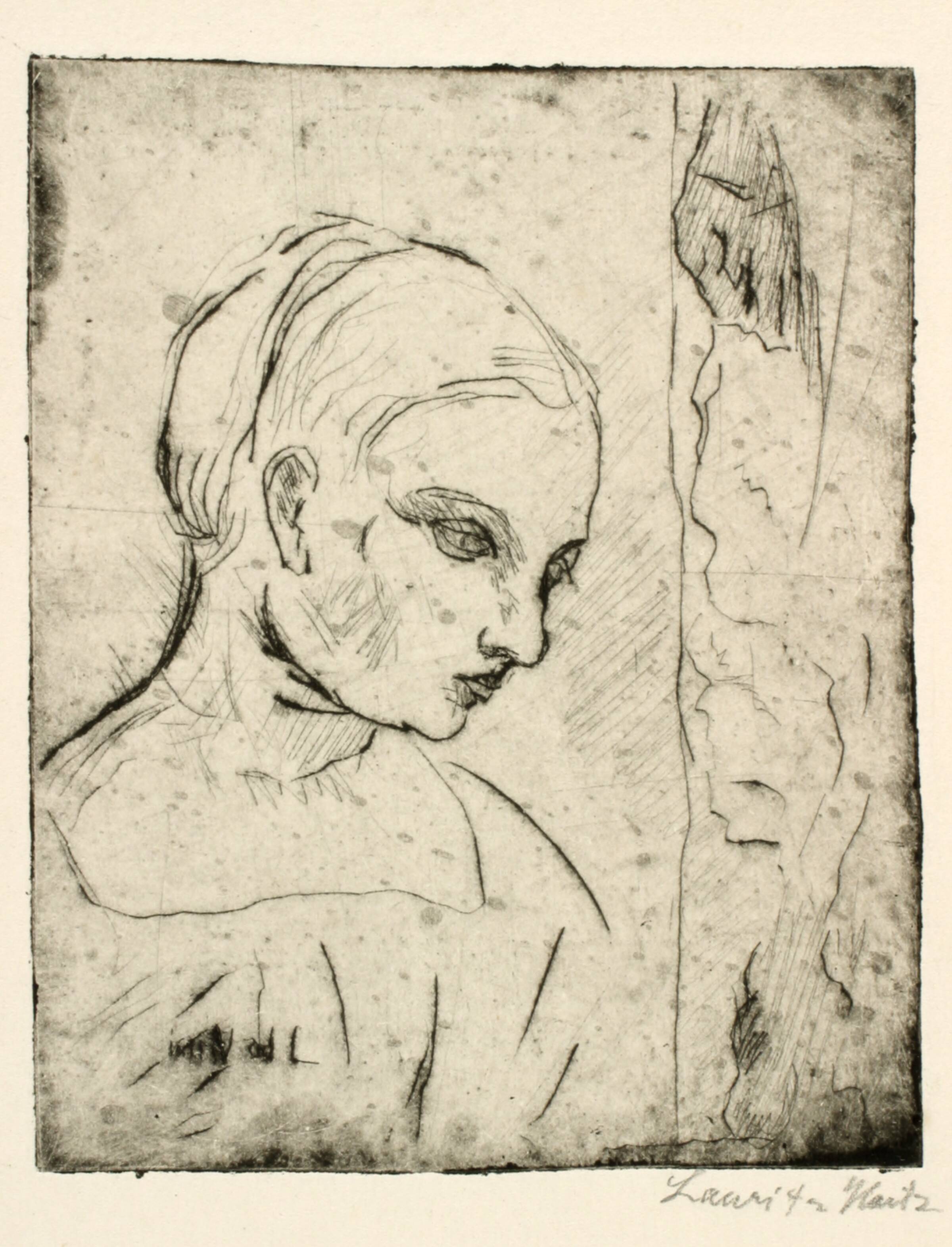 Kvindehoved, Lauritz Hartz, 1929