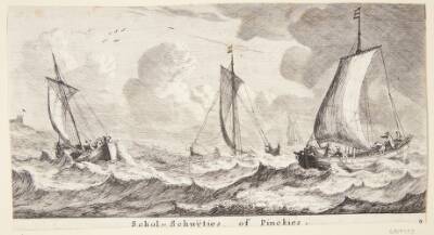 Rødspættepramme (scholschuiten) på havet