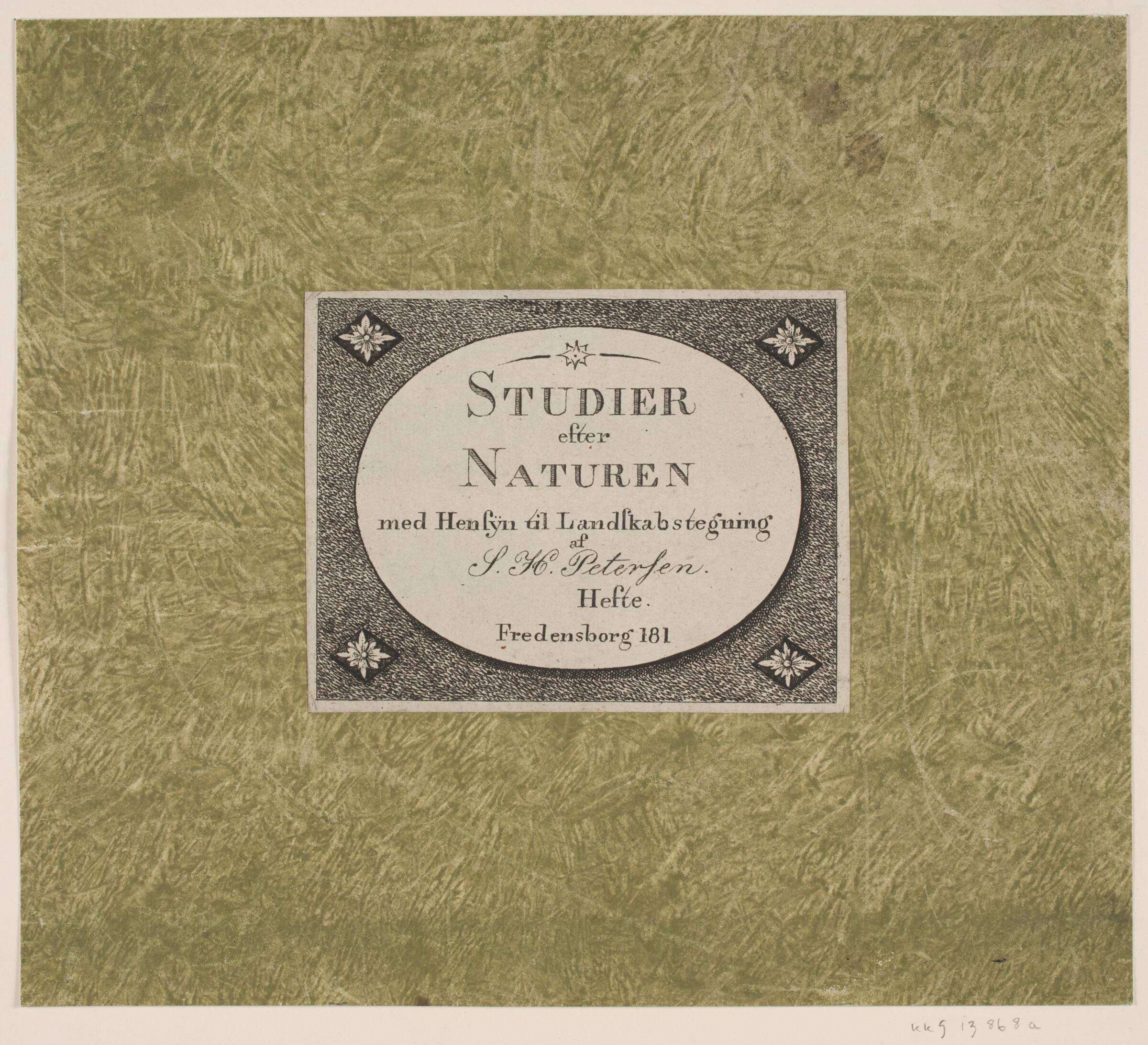 Titelblad til "Studier efter Naturen med Hensyn til Landskabstegning af S.H. Petersen", Søren Henrik Petersen, 1816