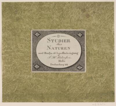 Titelblad til "Studier efter Naturen med Hensyn til Landskabstegning af S.H. Petersen"