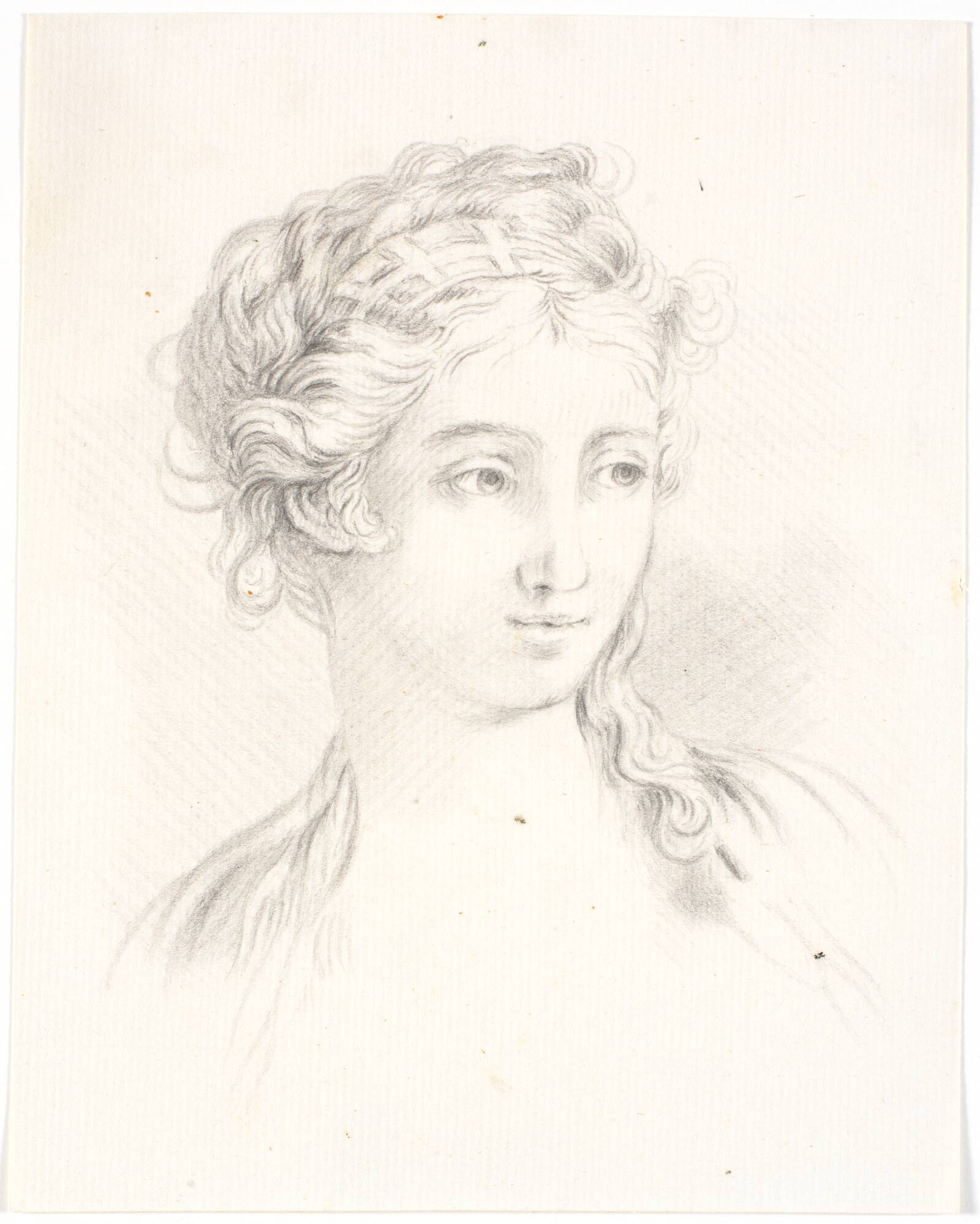 Kvindehoved i 3/4 profil mod højre, Martinus Rørbye, 1819