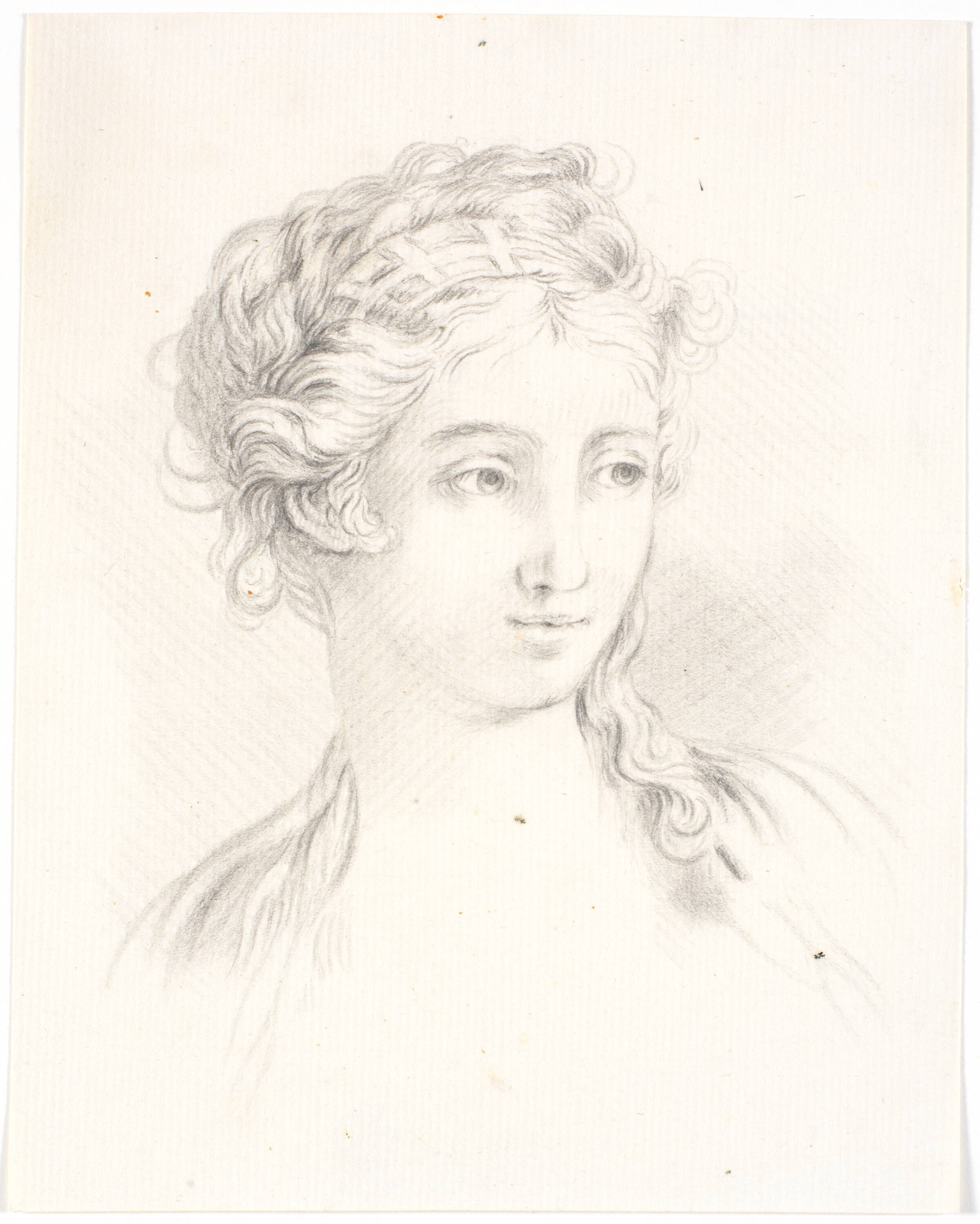 Kvindehoved i 3/4 profil mod højre, Martinus Rørbye, 1819
