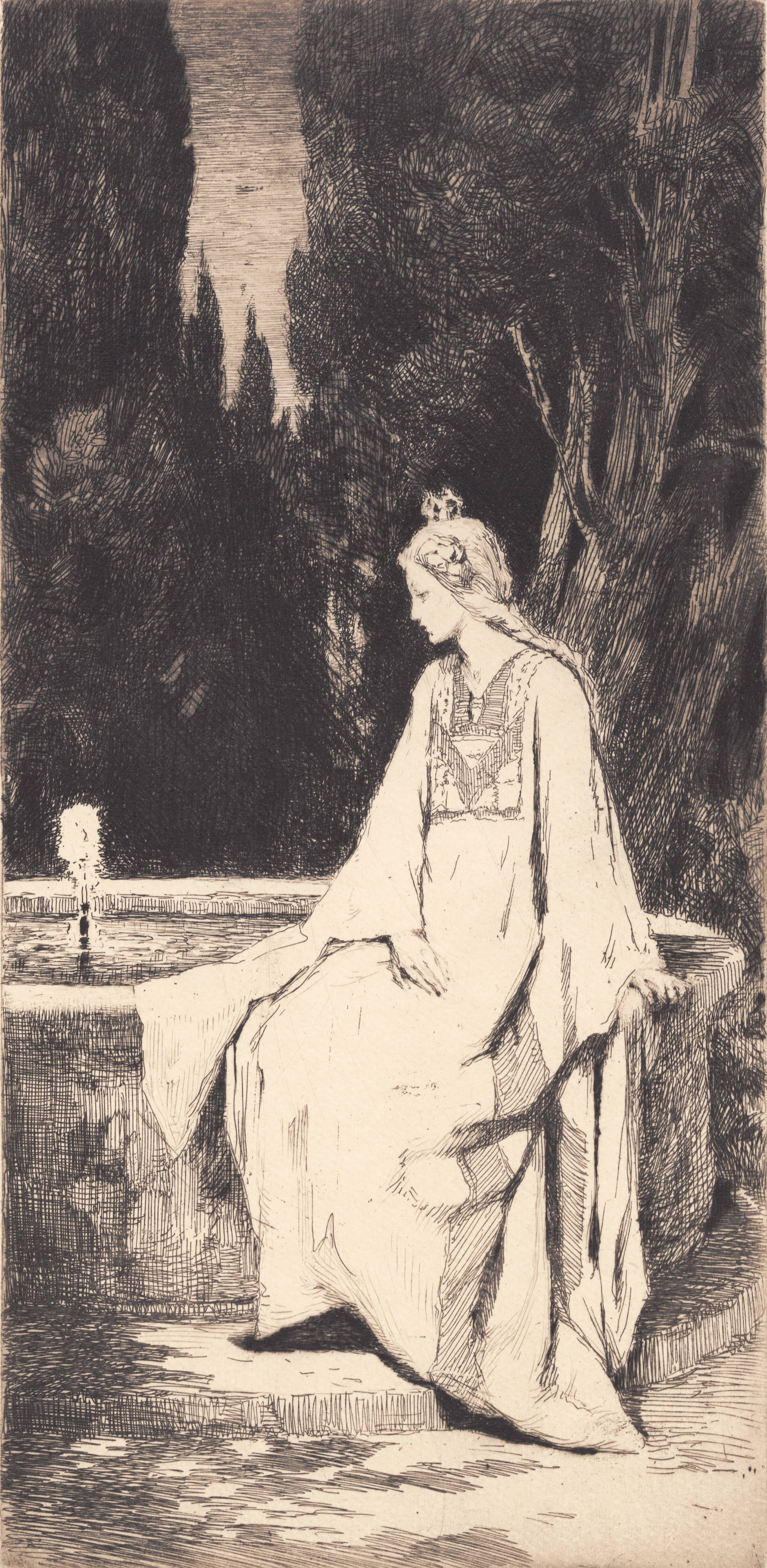 Prinsessen ved springvandet, Frans Schwartz, 1865-1917