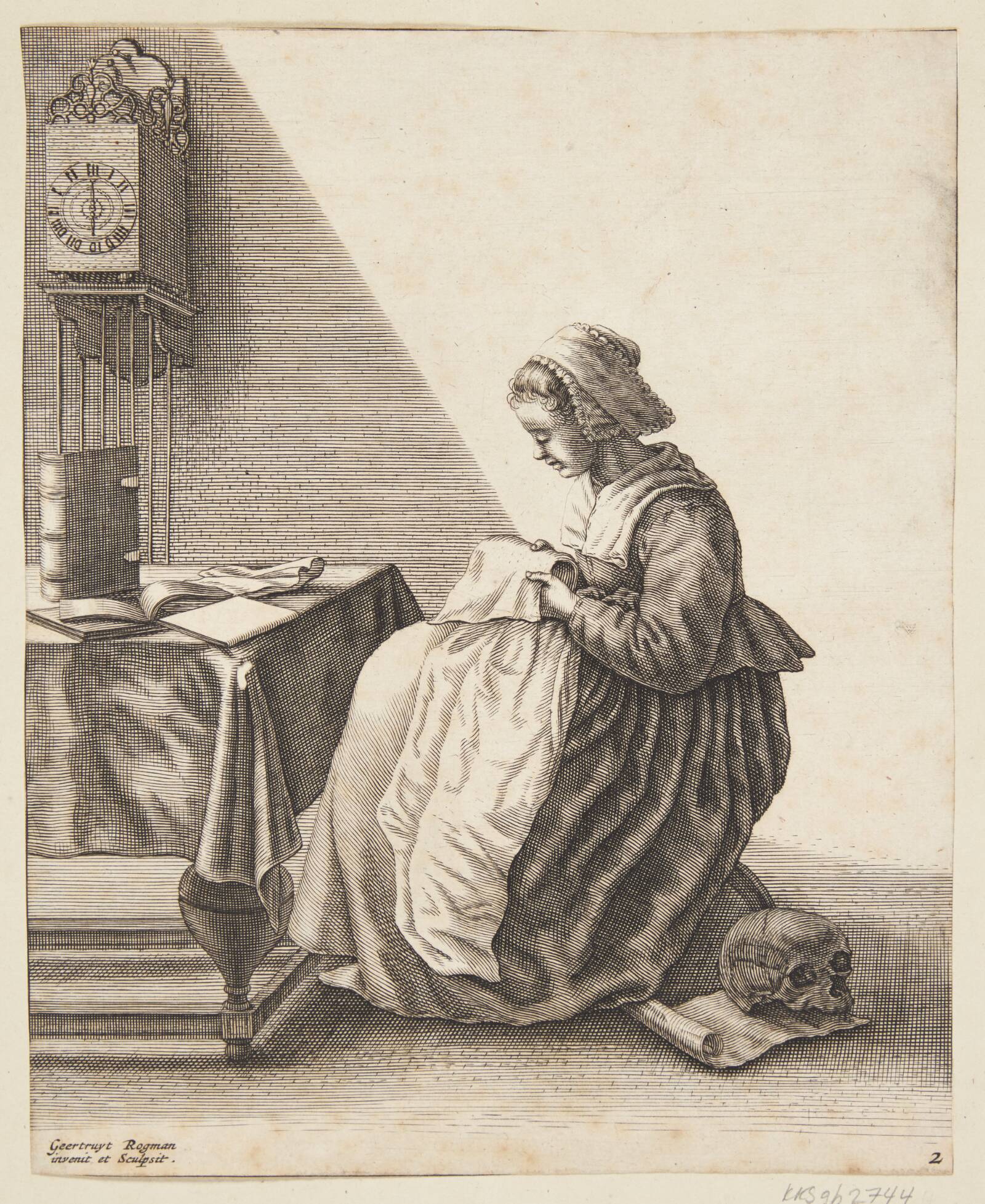En kvinde, der plisserer, Geertruyt Roghman, 1640-1647