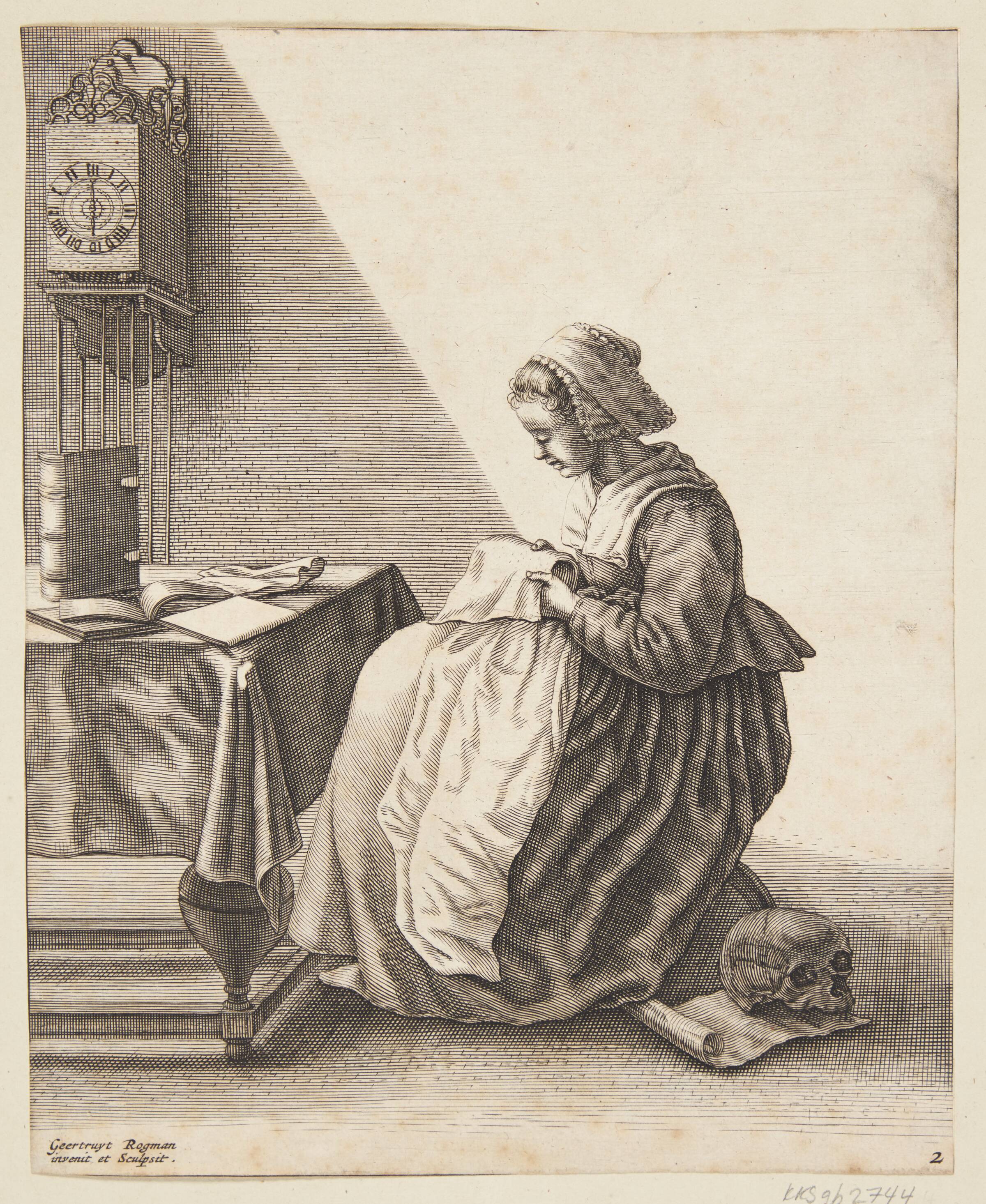 En kvinde, der plisserer, Geertruyt Roghman, 1640-1647