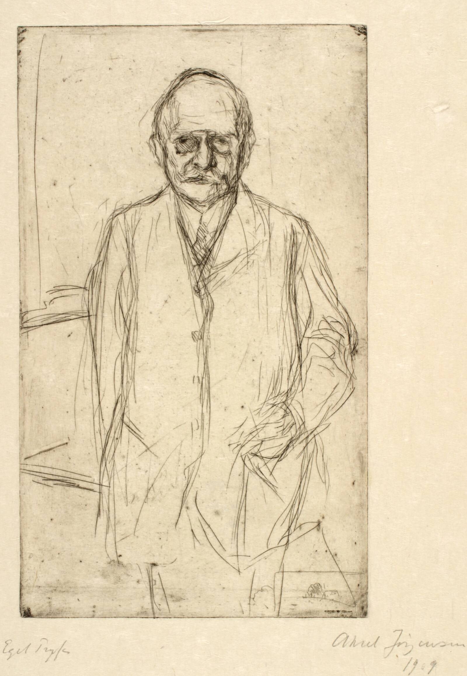 Grosserer Tetzen-Lund, stående, Aksel Jørgensen, 1909
