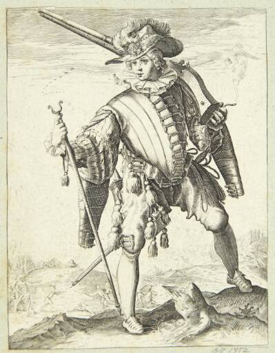 Soldat med hagebøsse (arkebuse)