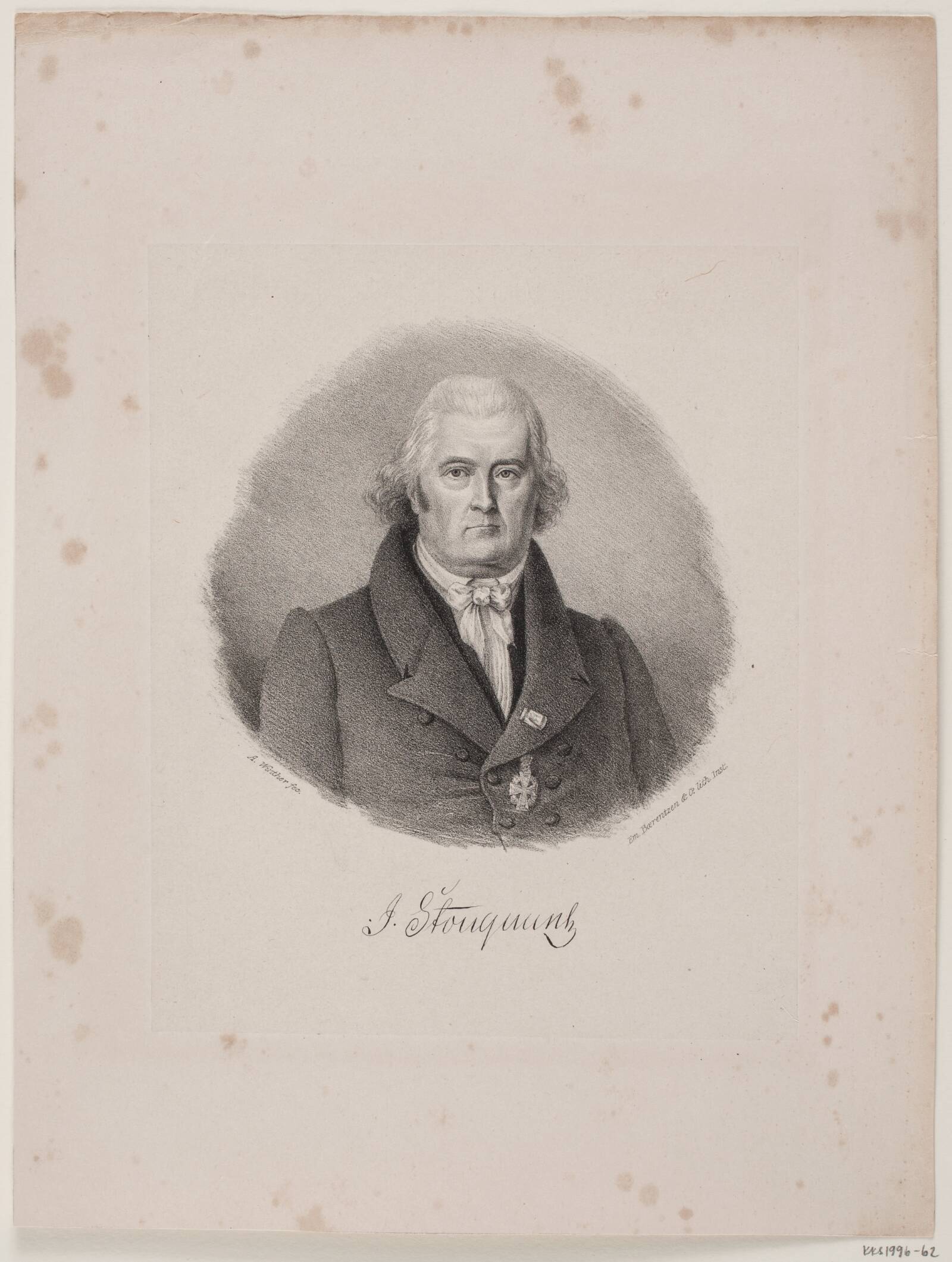 Portræt af Jens Stougaard, Anthon Winther, 1837-1874