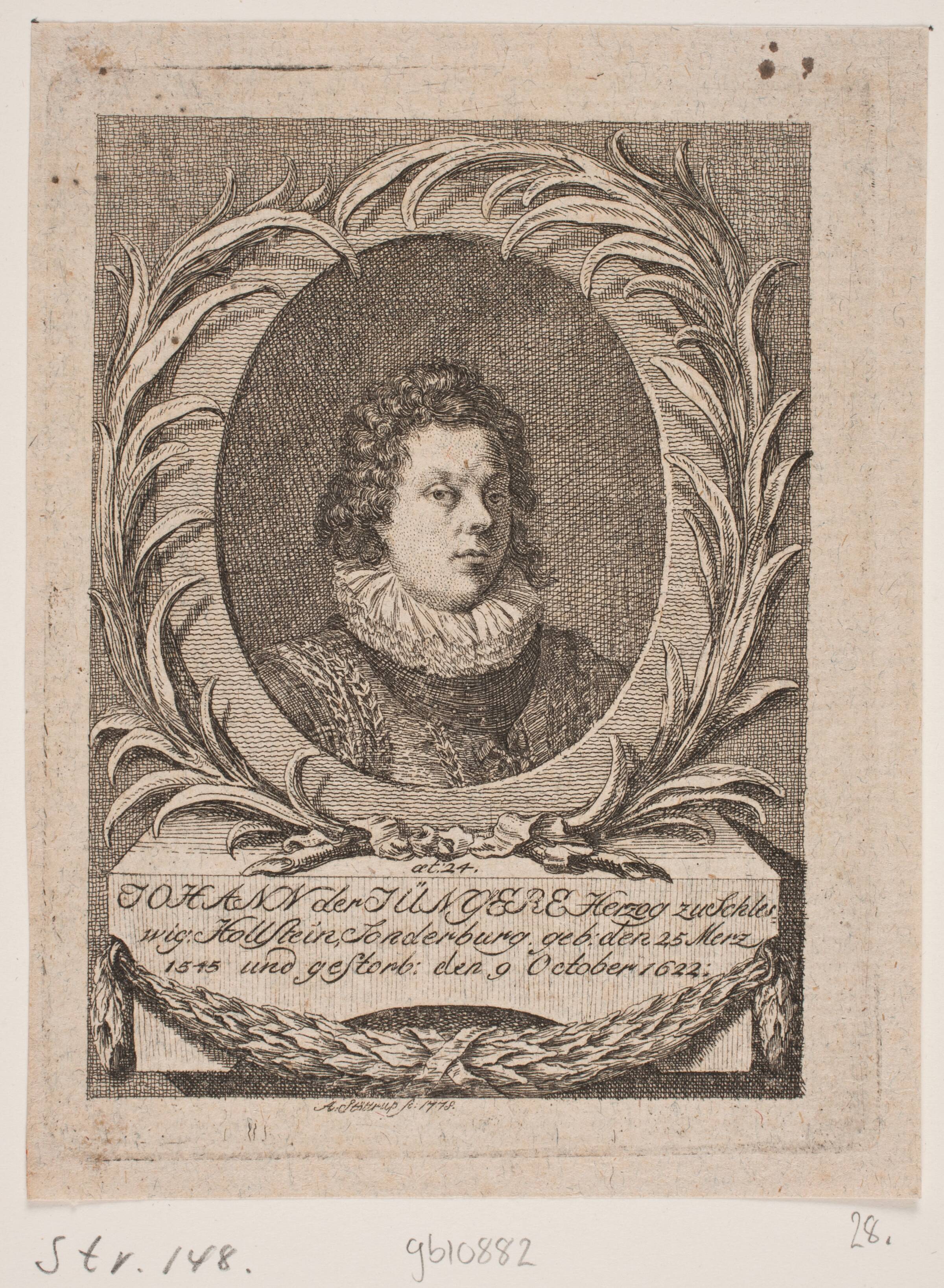 Hertug Hans den yngre af Sønderborg, Andreas Støttrup, 1748