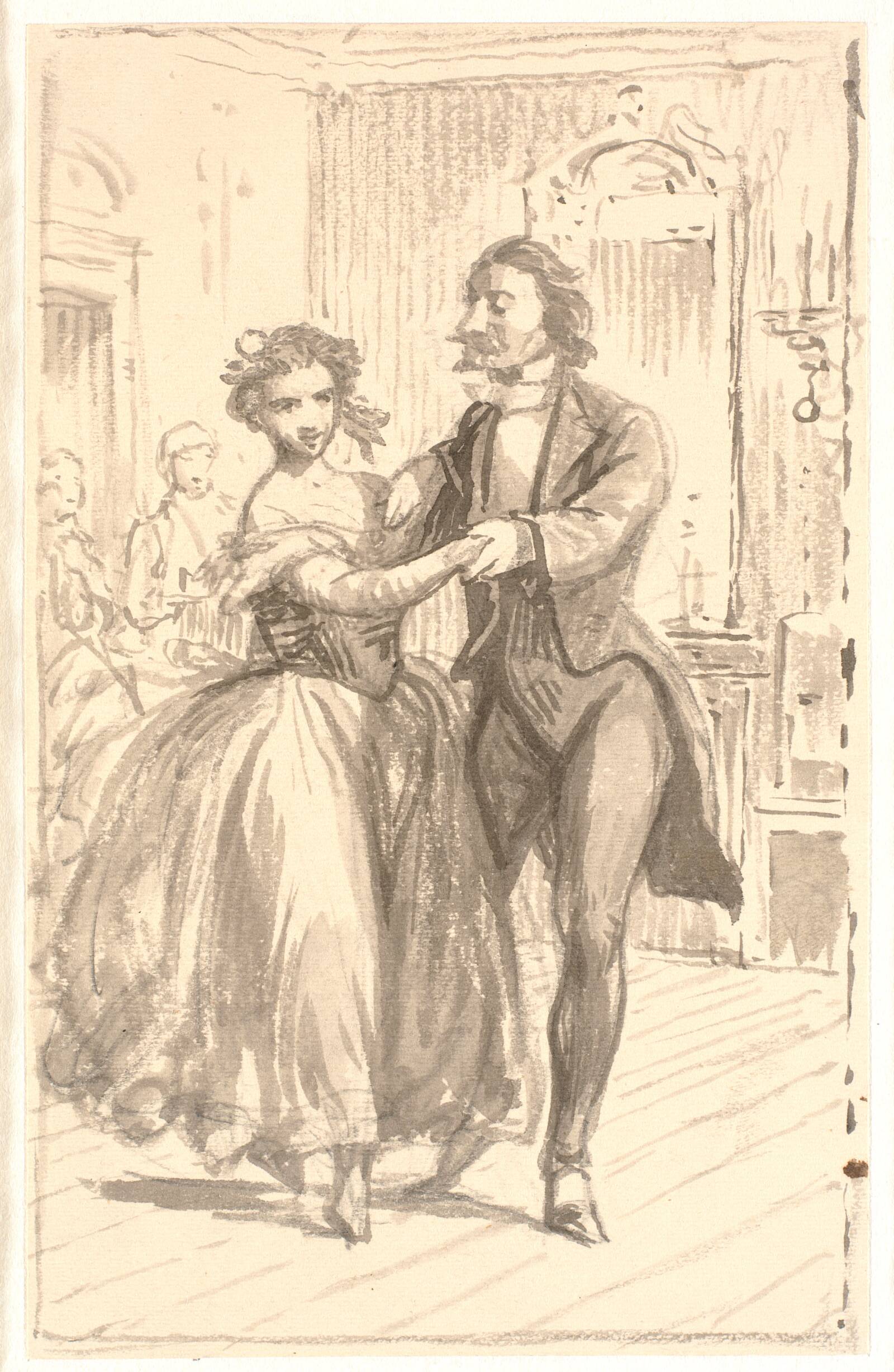Det første par på ballet, Wilhelm Marstrand, 1810-1873
