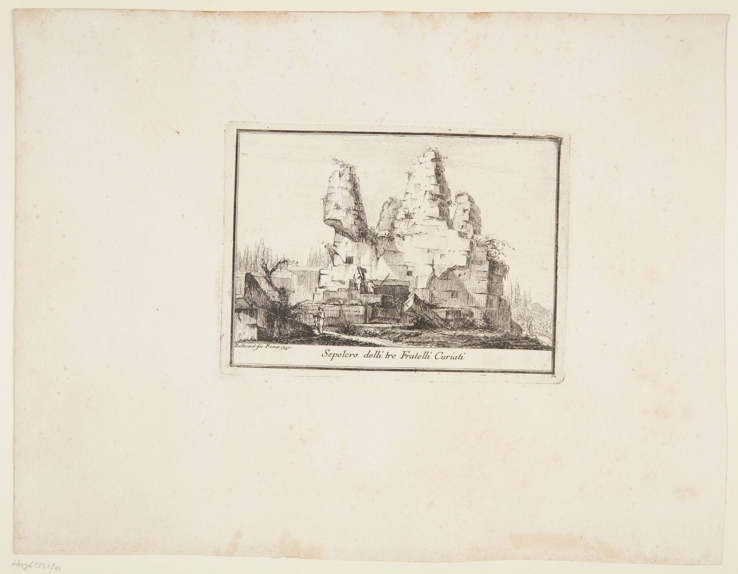 Gravmæle for de tre brødre Curiati, Jerome Charles Bellicard, 1750