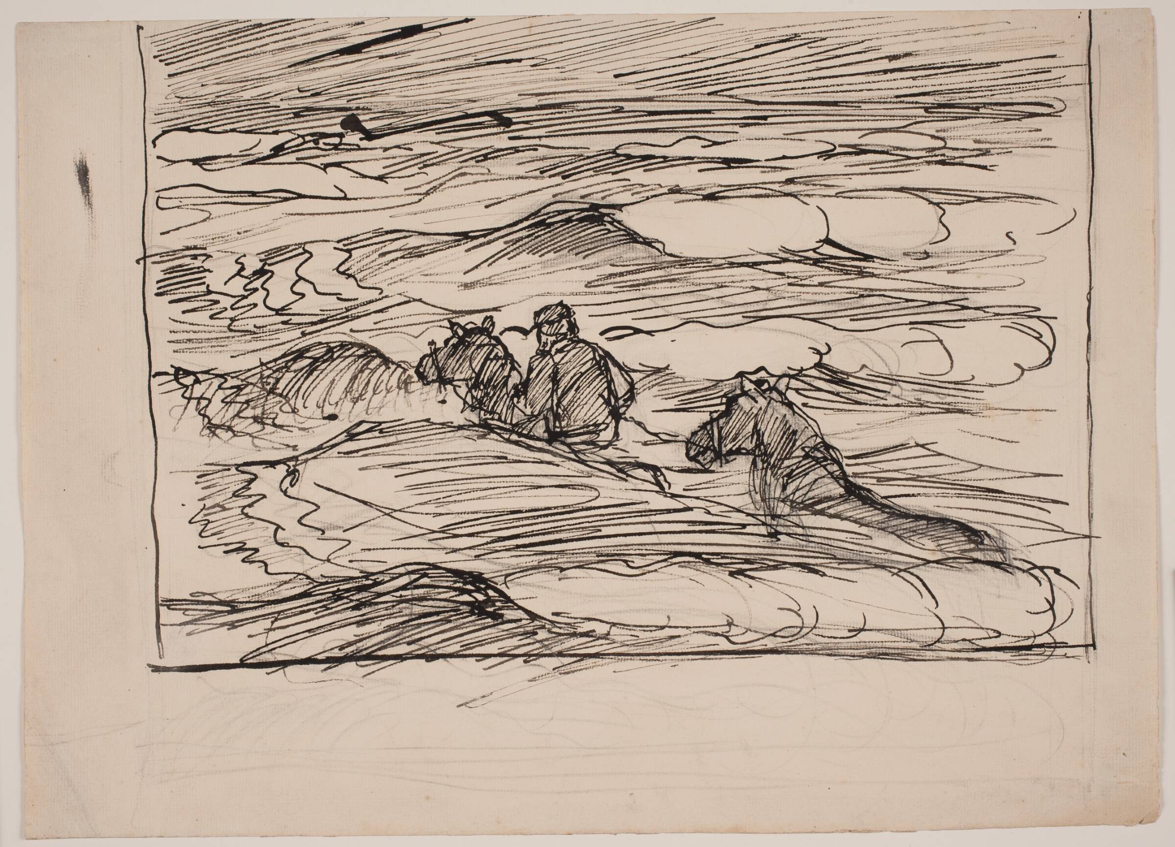 Søren Kanne rider til hest gennem bølgerne, Fritz Syberg, 1898-1901