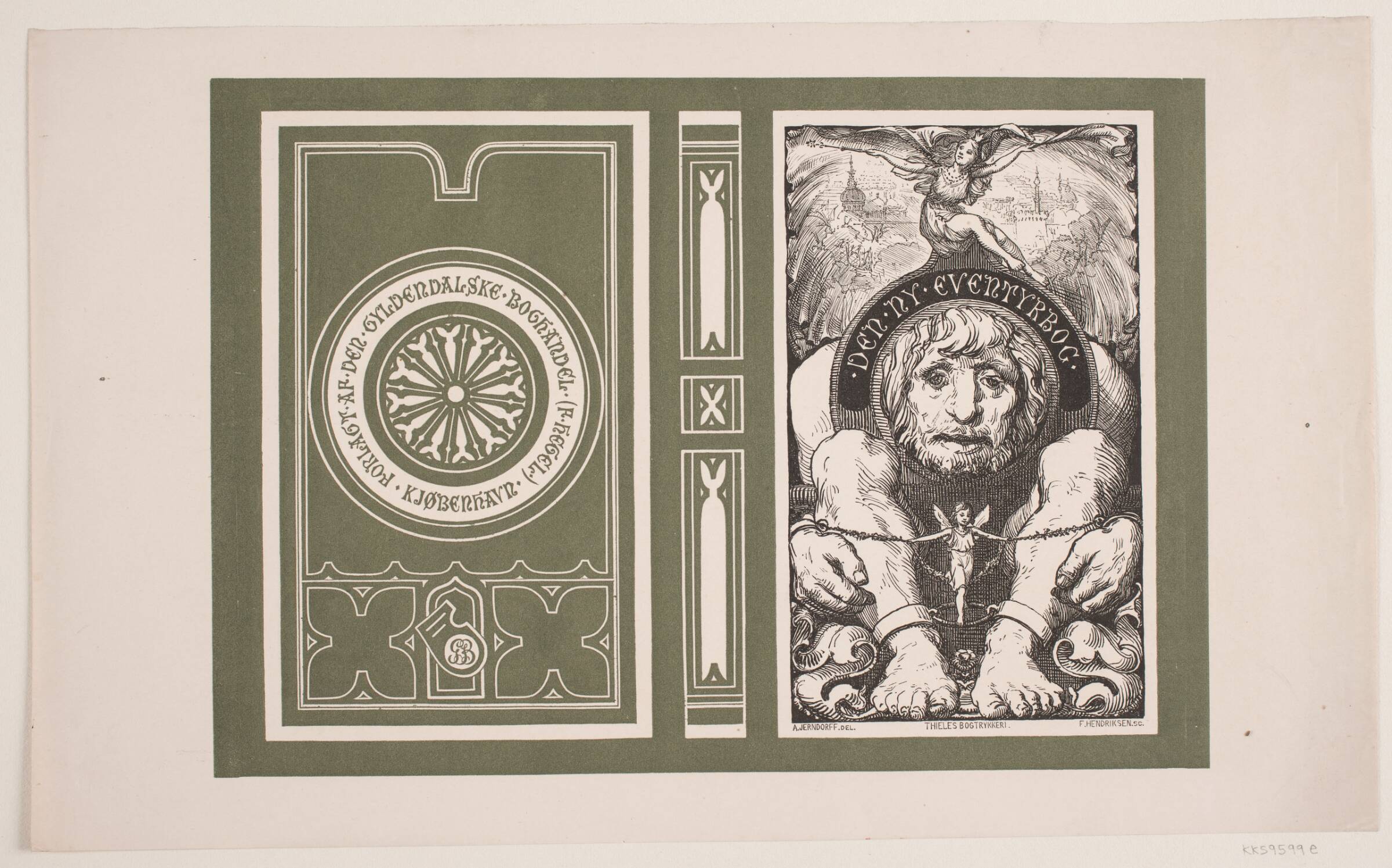 Omslag til "Den ny Eventyrbog", F. Hendriksen, 1847-1873