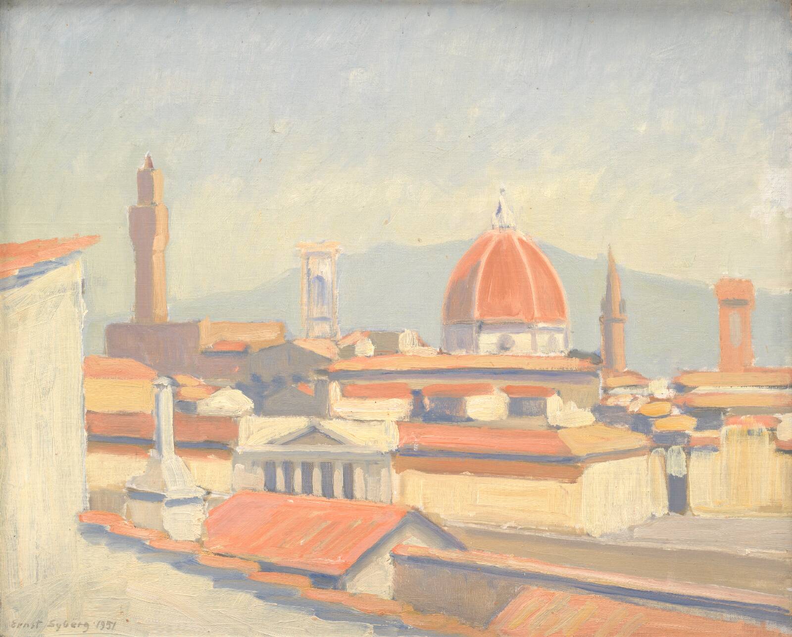 Udsigt over Florens, Ernst Syberg, 1951
