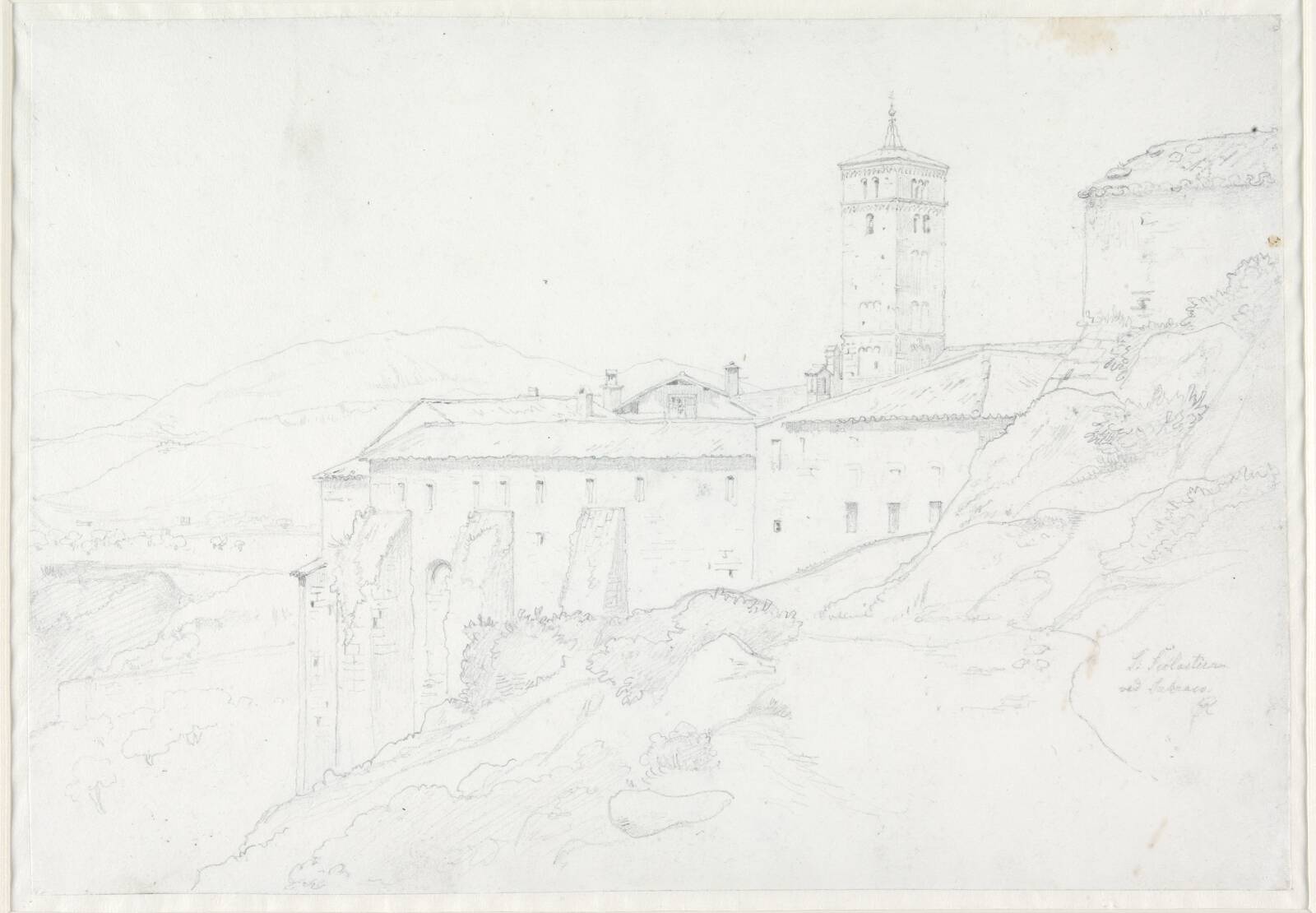 Santa Scolastica ved Subiaco, Jørgen Roed, 1837-1840