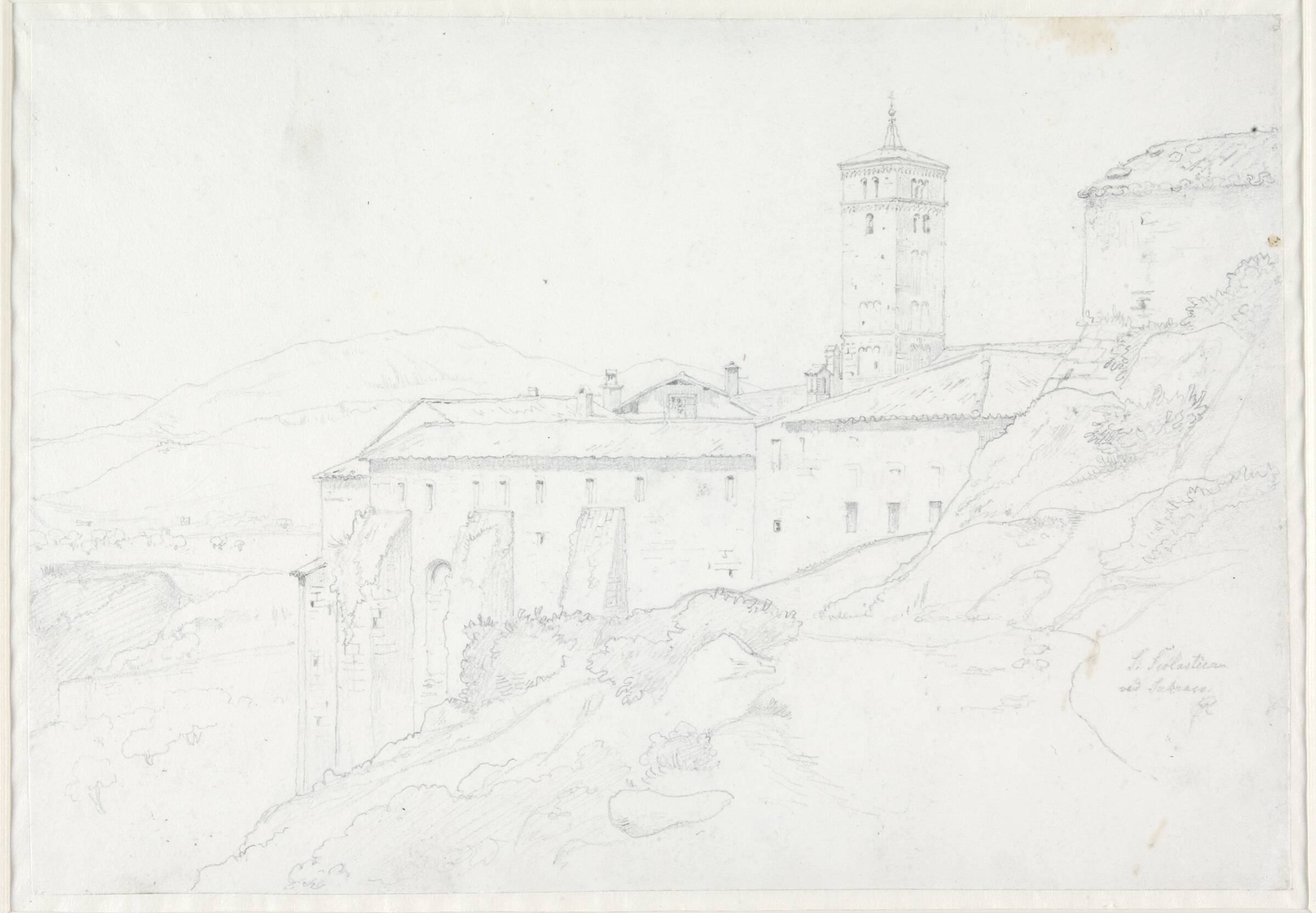Santa Scolastica ved Subiaco, Jørgen Roed, 1837-1840