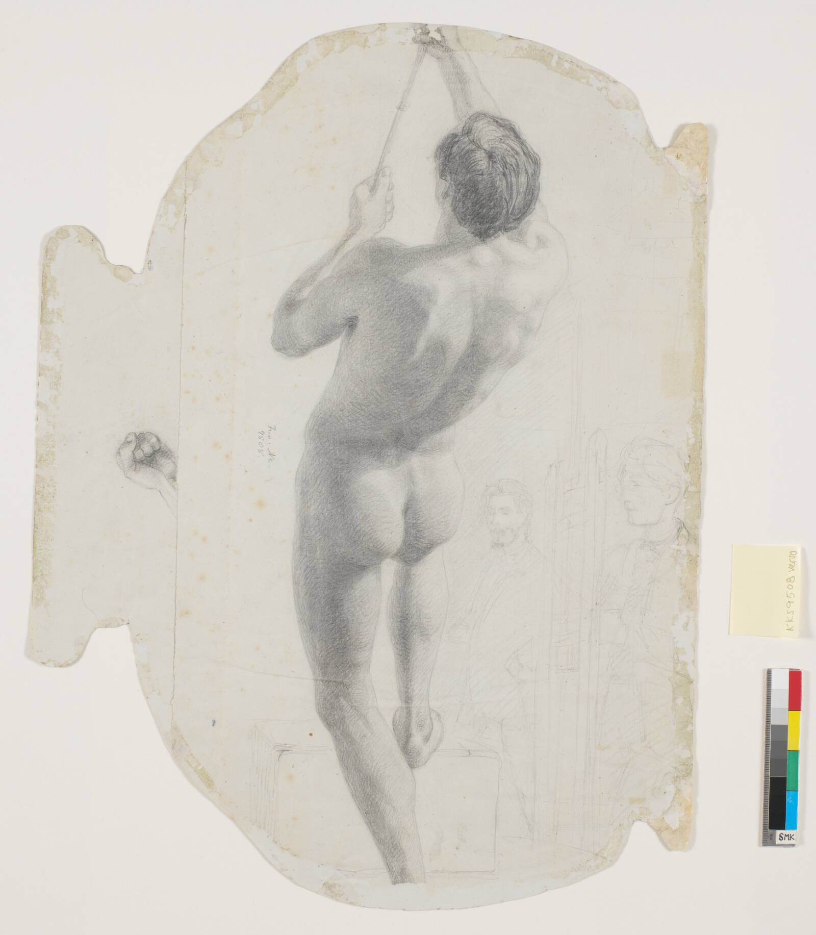 Studie af mandlig model, Theodor Philipsen, 1860-1864