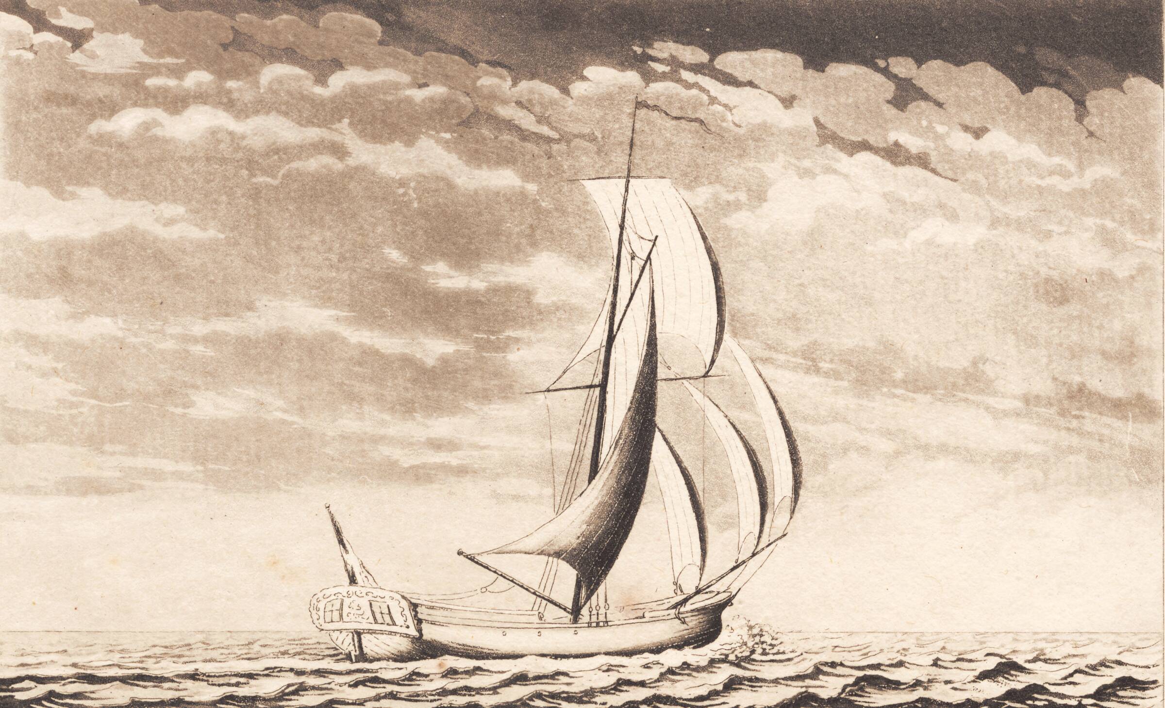 Suite af skibe. Kongejagt, J.F. Clemens, 1748-1831