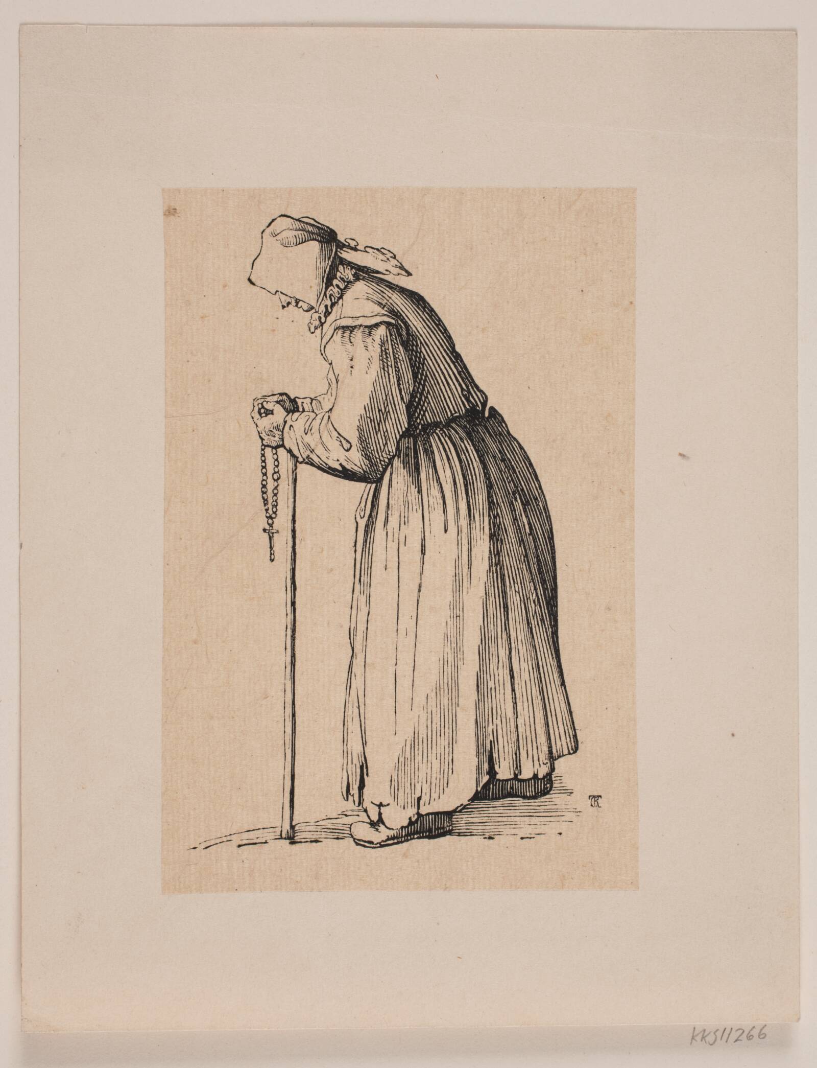Tiggende kone, Carl Peter Theodor Rothweiler, 1843