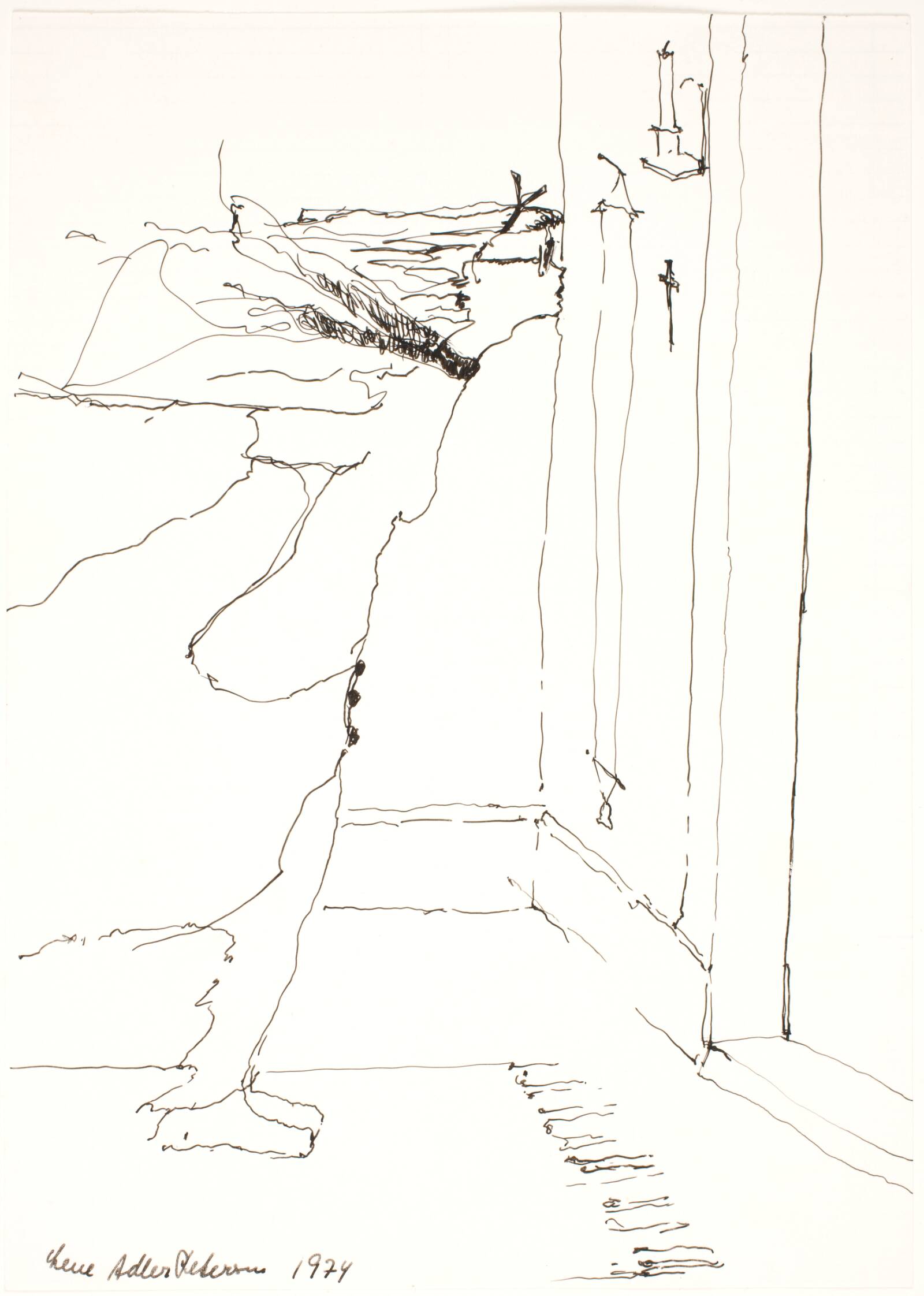 Pige foran en dør, Lene Adler Petersen, 1974