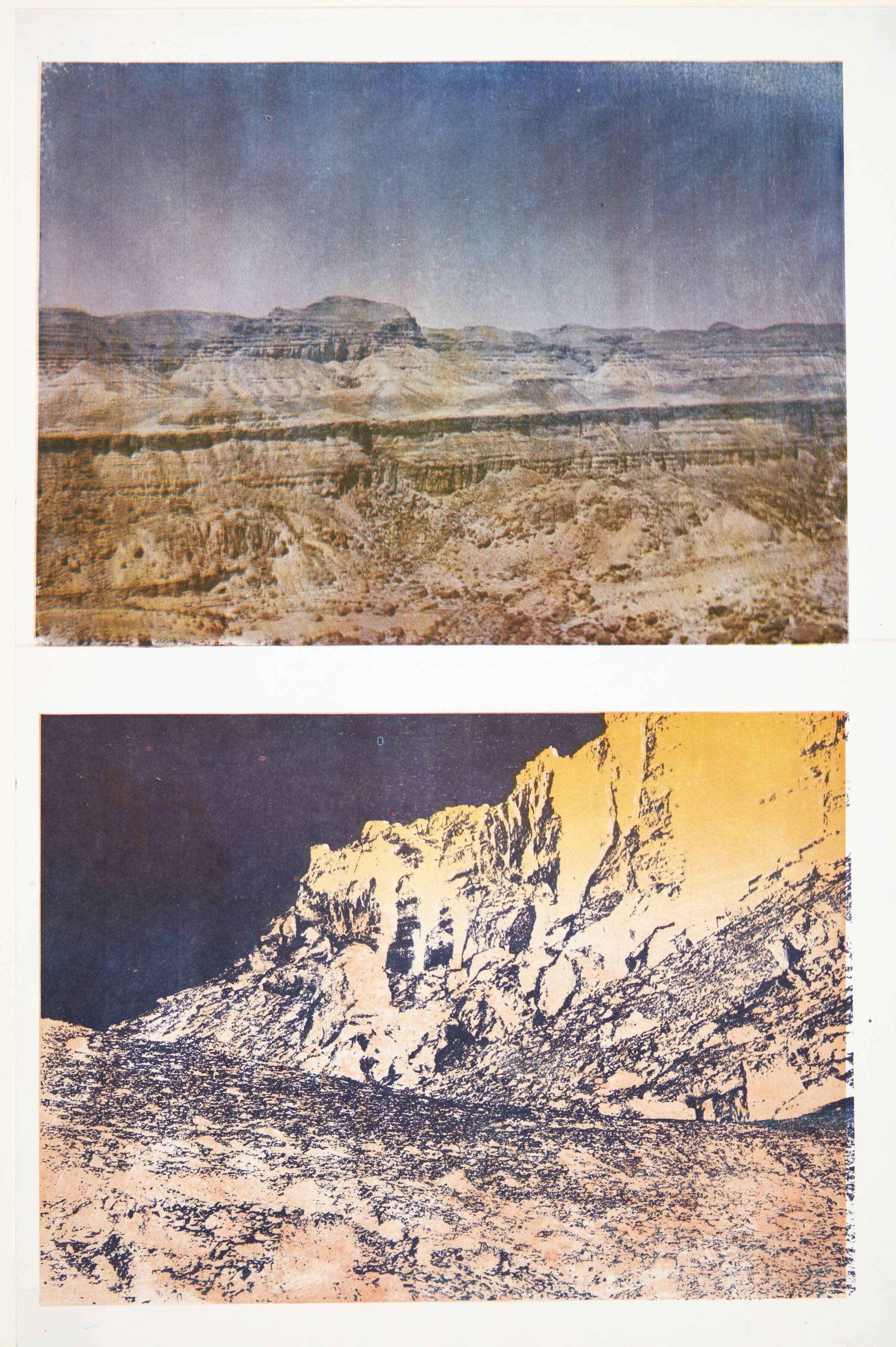 To ørkenlandskaber med bjerge, Susanne Mark, 1976
