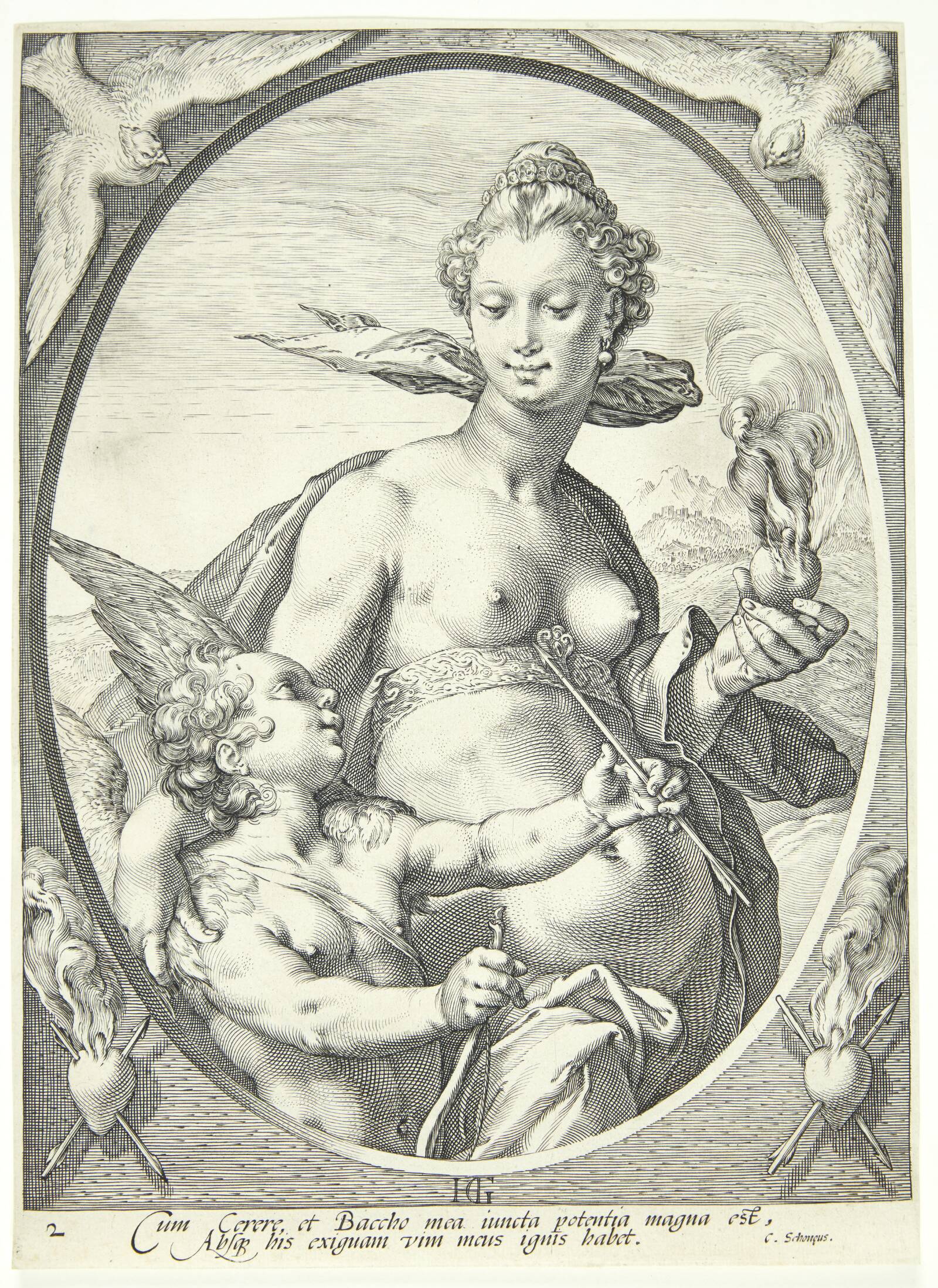 Venus og Amor, Hendrick Goltzius, 1595