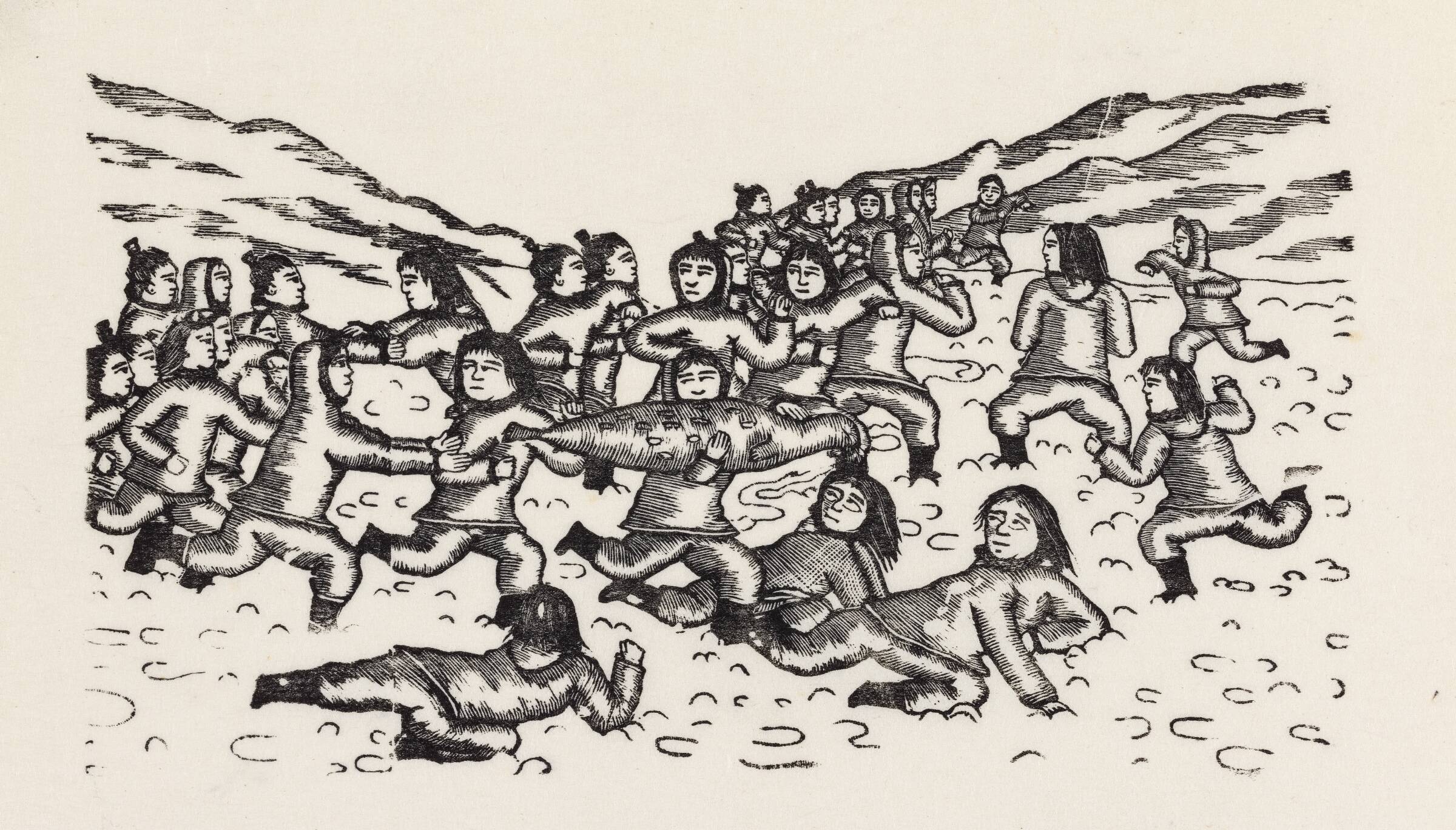 Fortællingen om Akigssiak: Sælhundeboldspillet, hvor bedstefaderen overvindes, Markus Lynge, 1859-1860