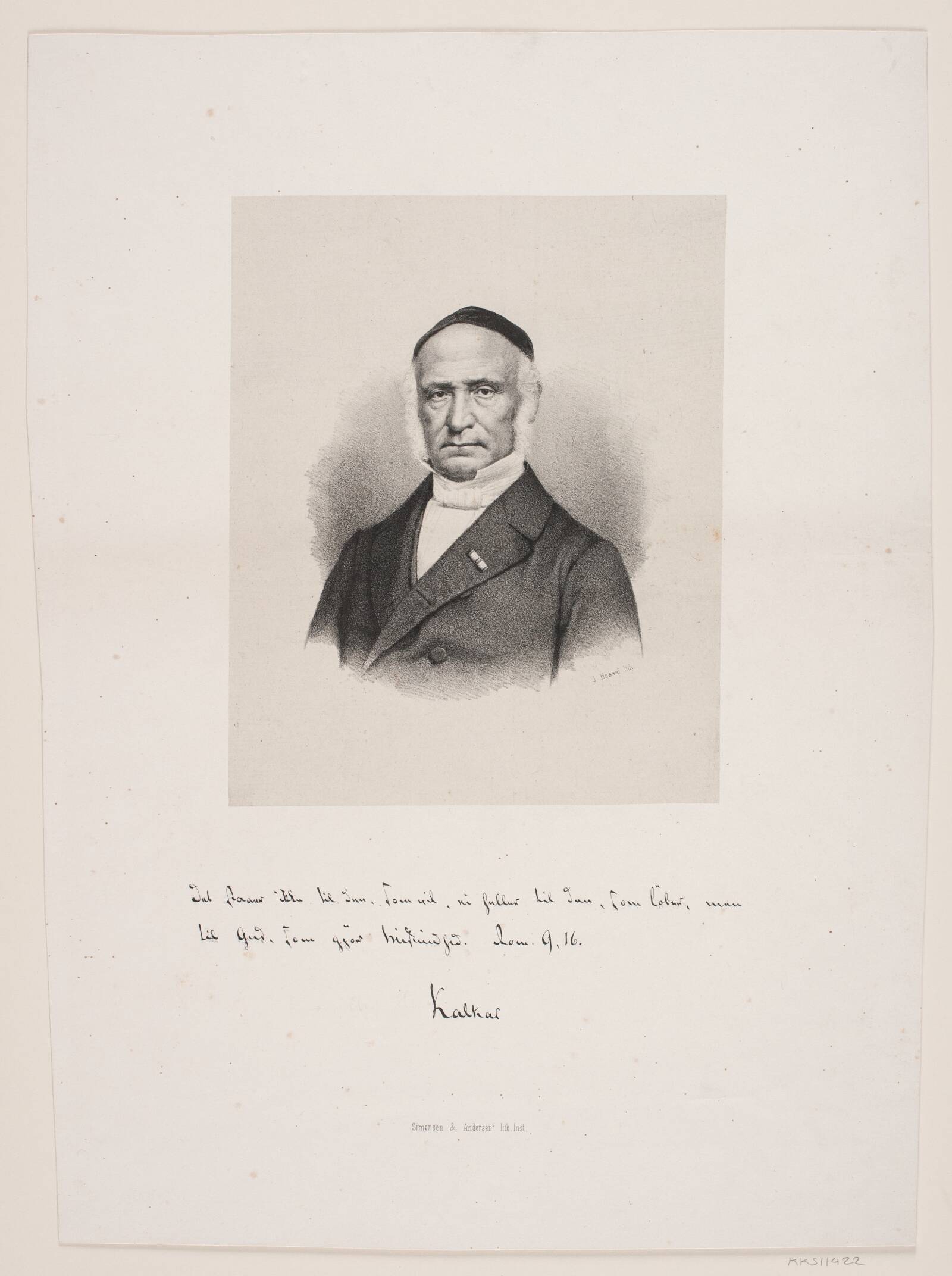 C. A. H. Kalkar, Johan Christian Emil Hassel, 1839